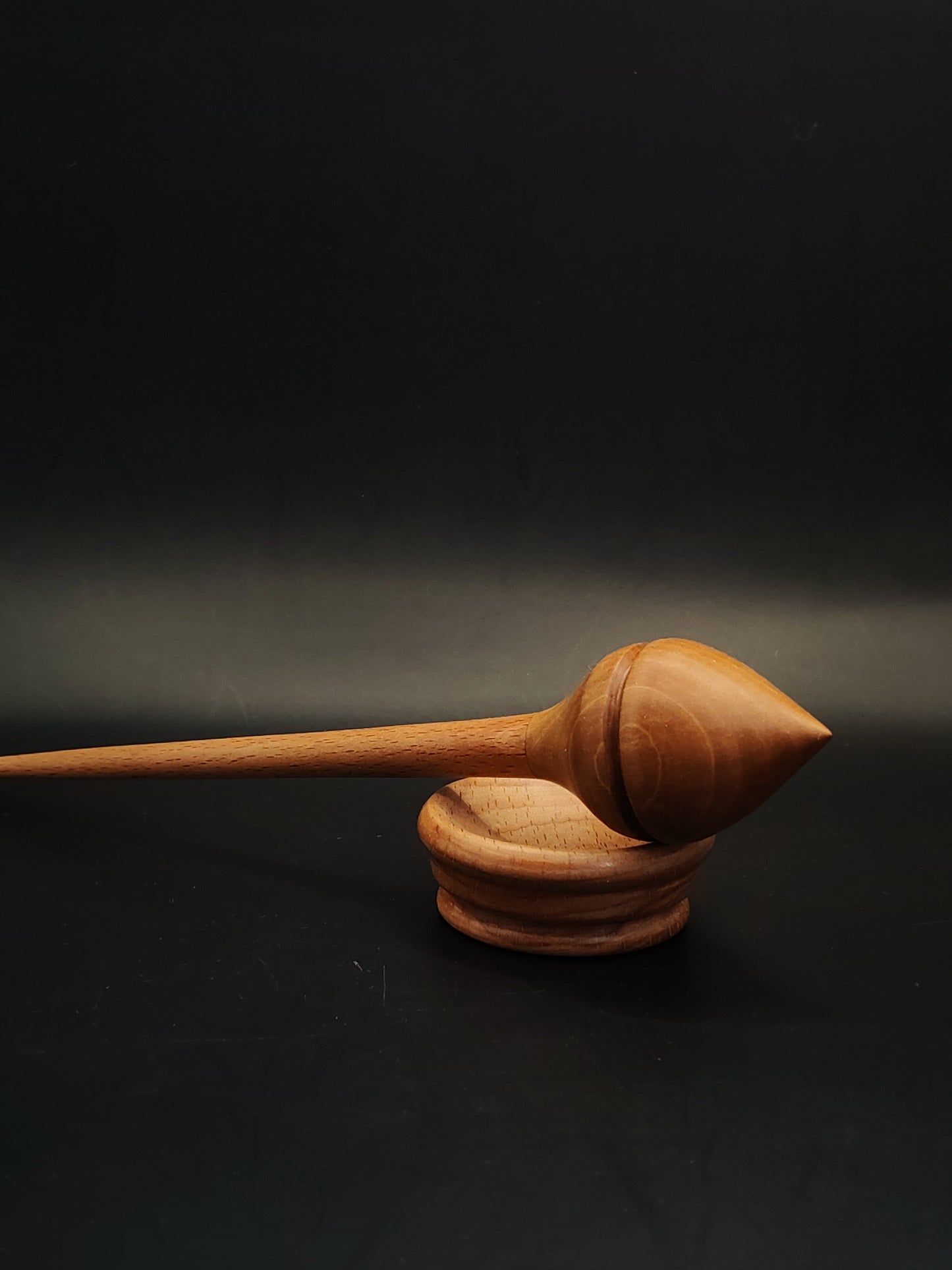 Support Spindle – Beech Shaft & Pear Whorl, 24 cm / 9.4″, 29 g + Bowl