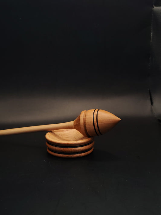 Support Spindle – Pear Whorl & Grey Walnut Shaft, 24 cm / 9.4″, 29 g + Bowl