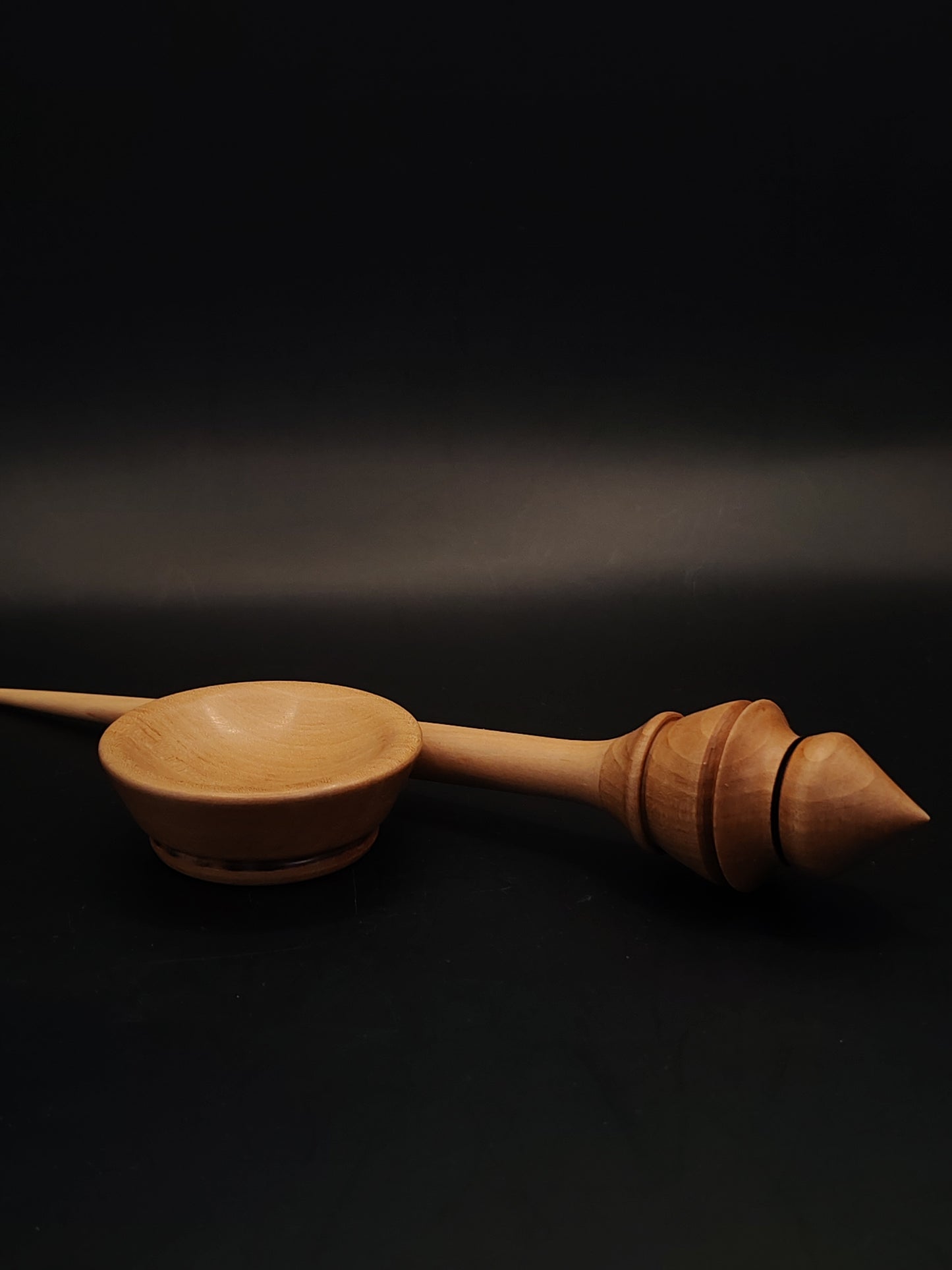 Support Spindle – Apple Shaft & Pear Whorl, 24.5 cm / 9.6″, 24 g + Bowl