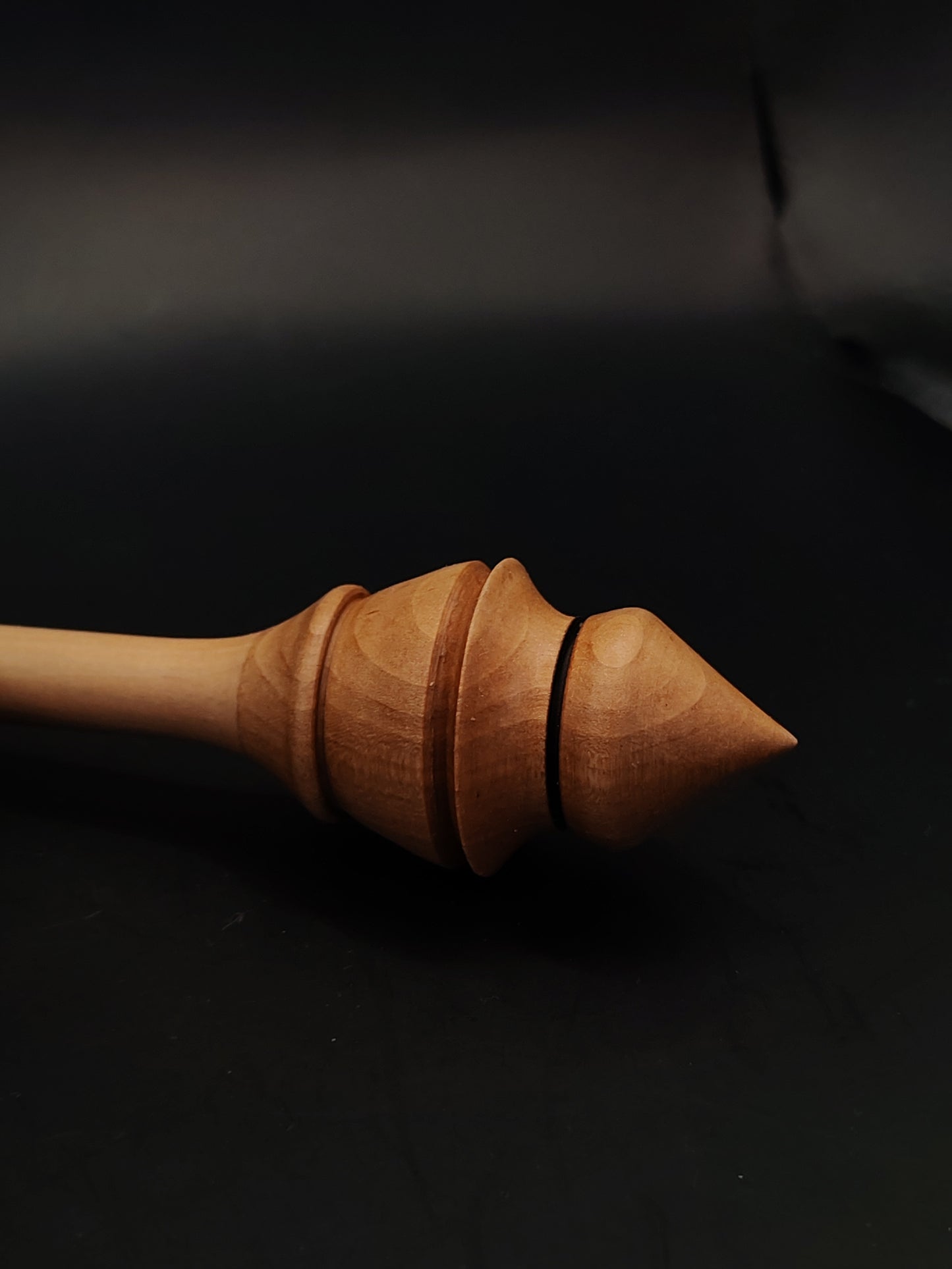 Support Spindle – Apple Shaft & Pear Whorl, 24.5 cm / 9.6″, 24 g + Bowl