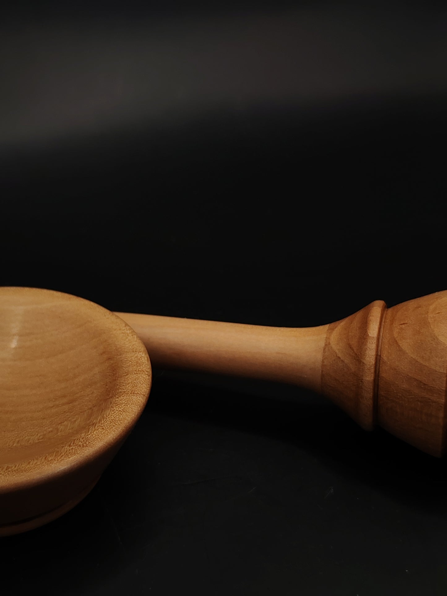 Support Spindle – Apple Shaft & Pear Whorl, 24.5 cm / 9.6″, 24 g + Bowl