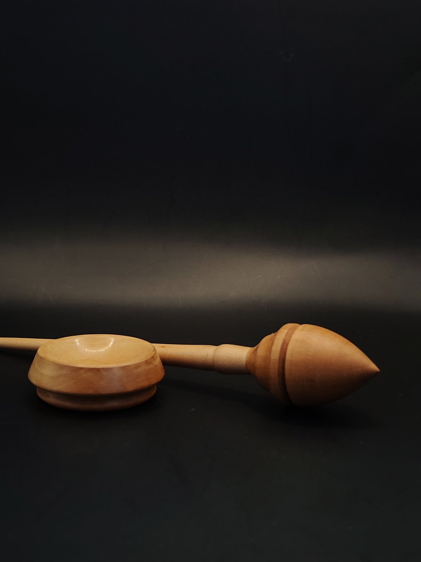 Support Spindle – Apple Shaft & Pear Whorl, 25 cm / 9.8″, 29 g + Bowl