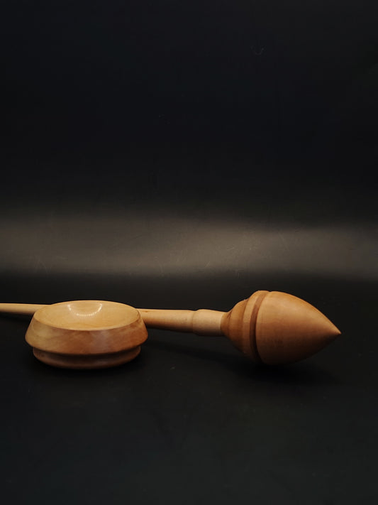 Support Spindle – Apple Shaft & Pear Whorl, 25 cm / 9.8″, 29 g + Bowl