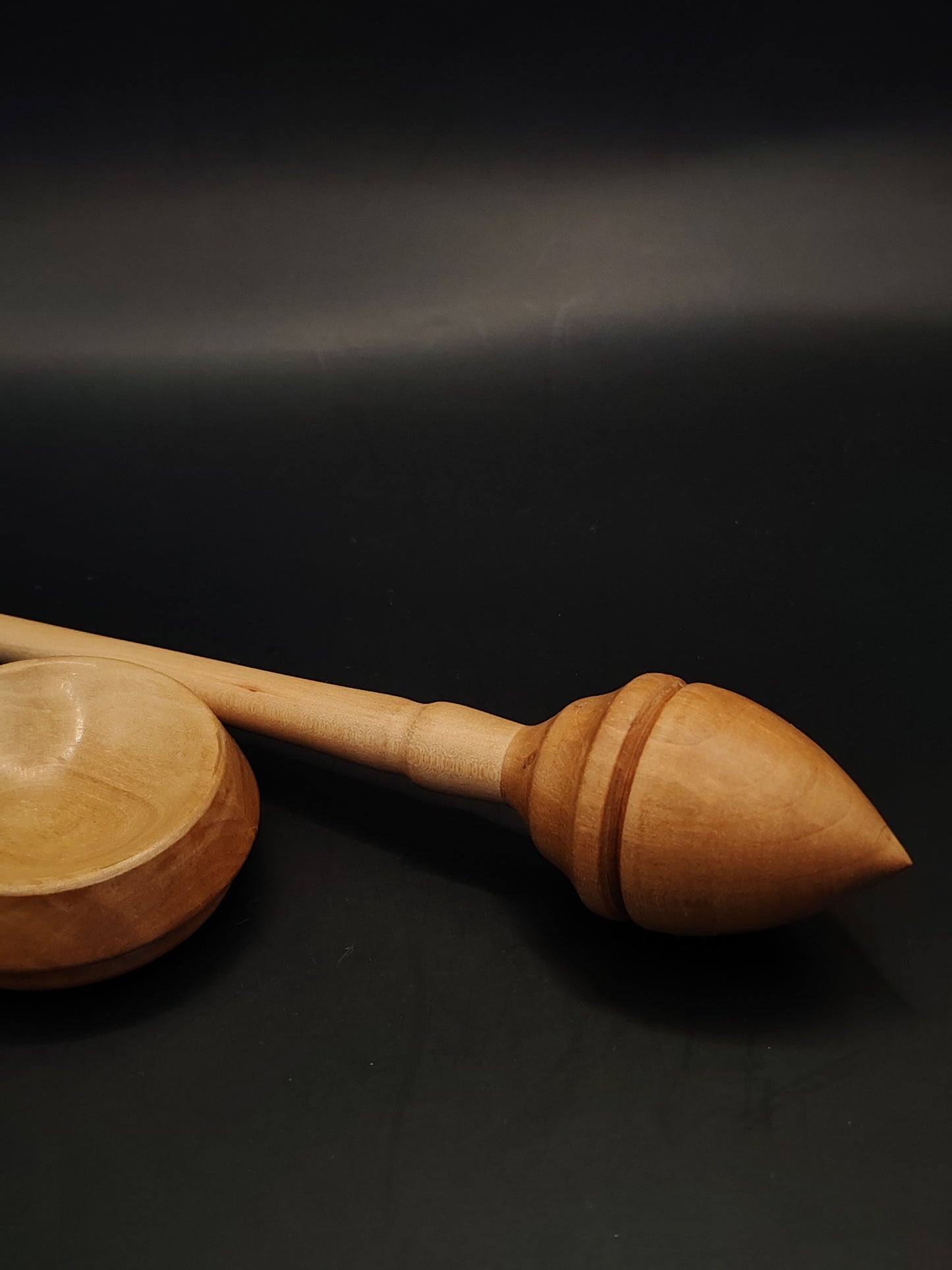 Support Spindle – Apple Shaft & Pear Whorl, 25 cm / 9.8″, 29 g + Bowl