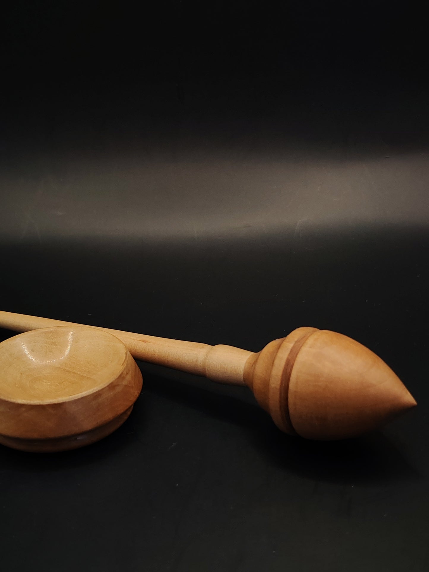 Support Spindle – Apple Shaft & Pear Whorl, 25 cm / 9.8″, 29 g + Bowl