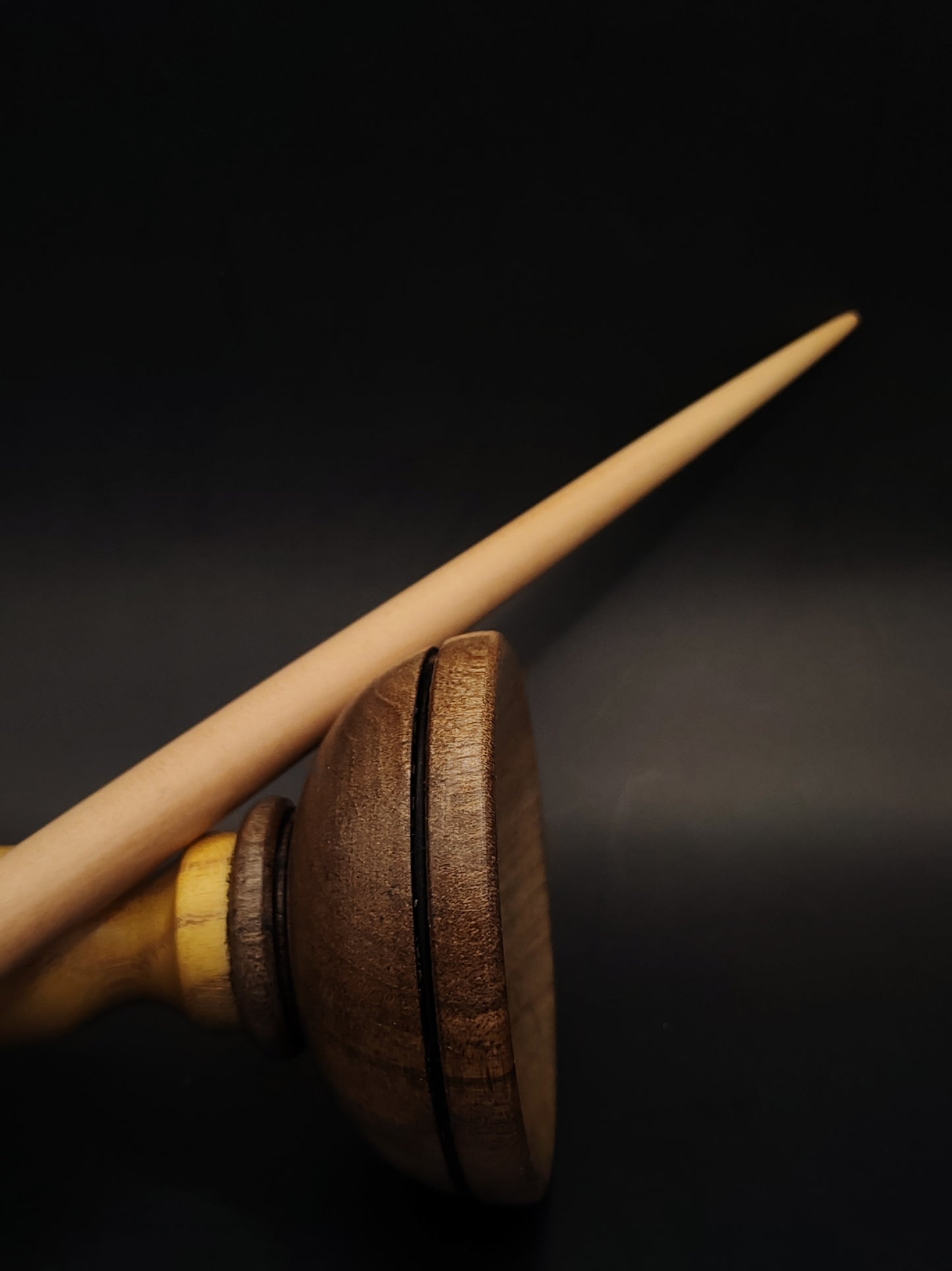 Support Spindle – Apple Shaft & Pear Whorl, 24.5 cm / 9.6″, 29 g + Lap Bowl