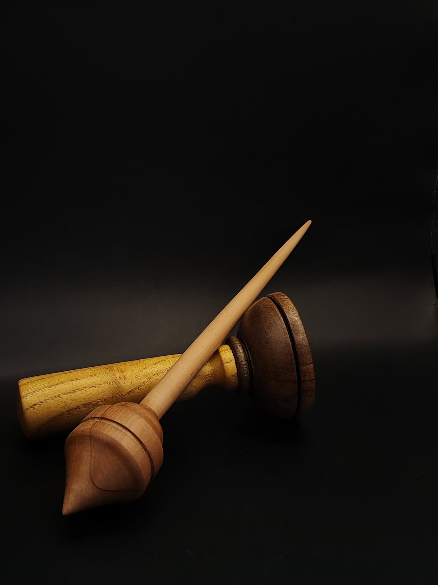 Support Spindle – Apple Shaft & Pear Whorl, 24.5 cm / 9.6″, 29 g + Lap Bowl