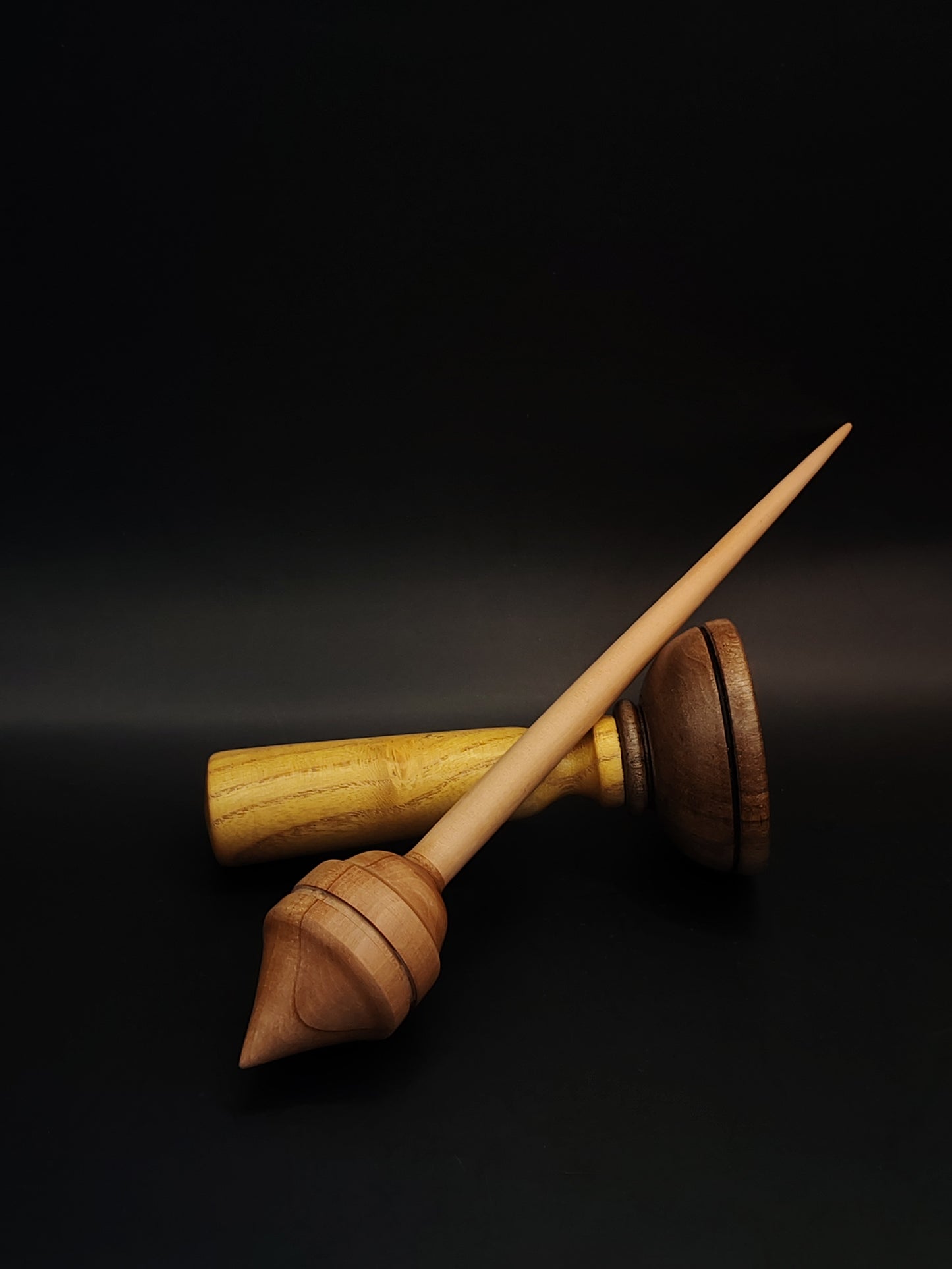 Support Spindle – Apple Shaft & Pear Whorl, 24.5 cm / 9.6″, 29 g + Lap Bowl