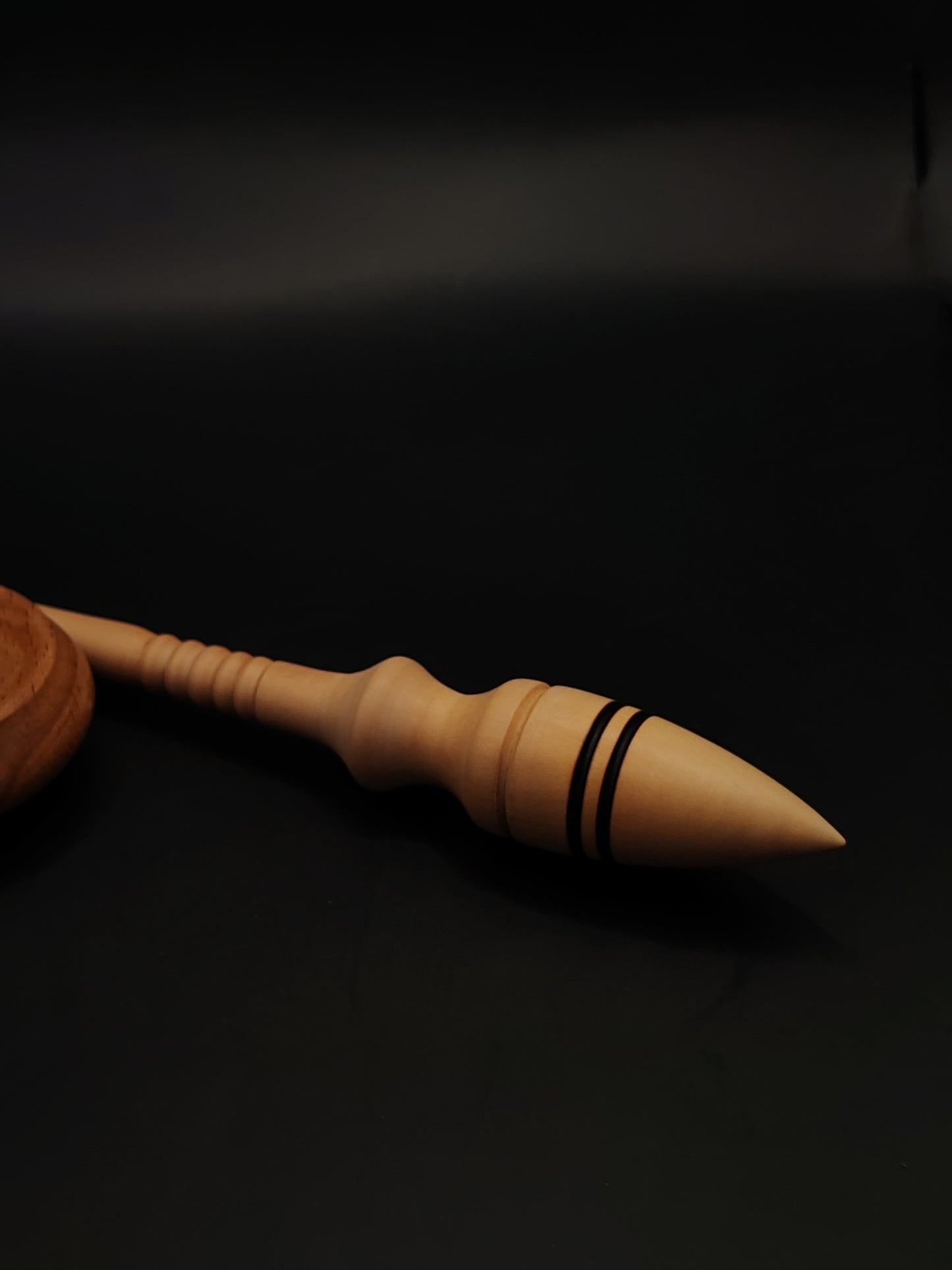 Support Spindle – Apple Wood, 26 cm / 10.2″, 22 g + Beech Bowl