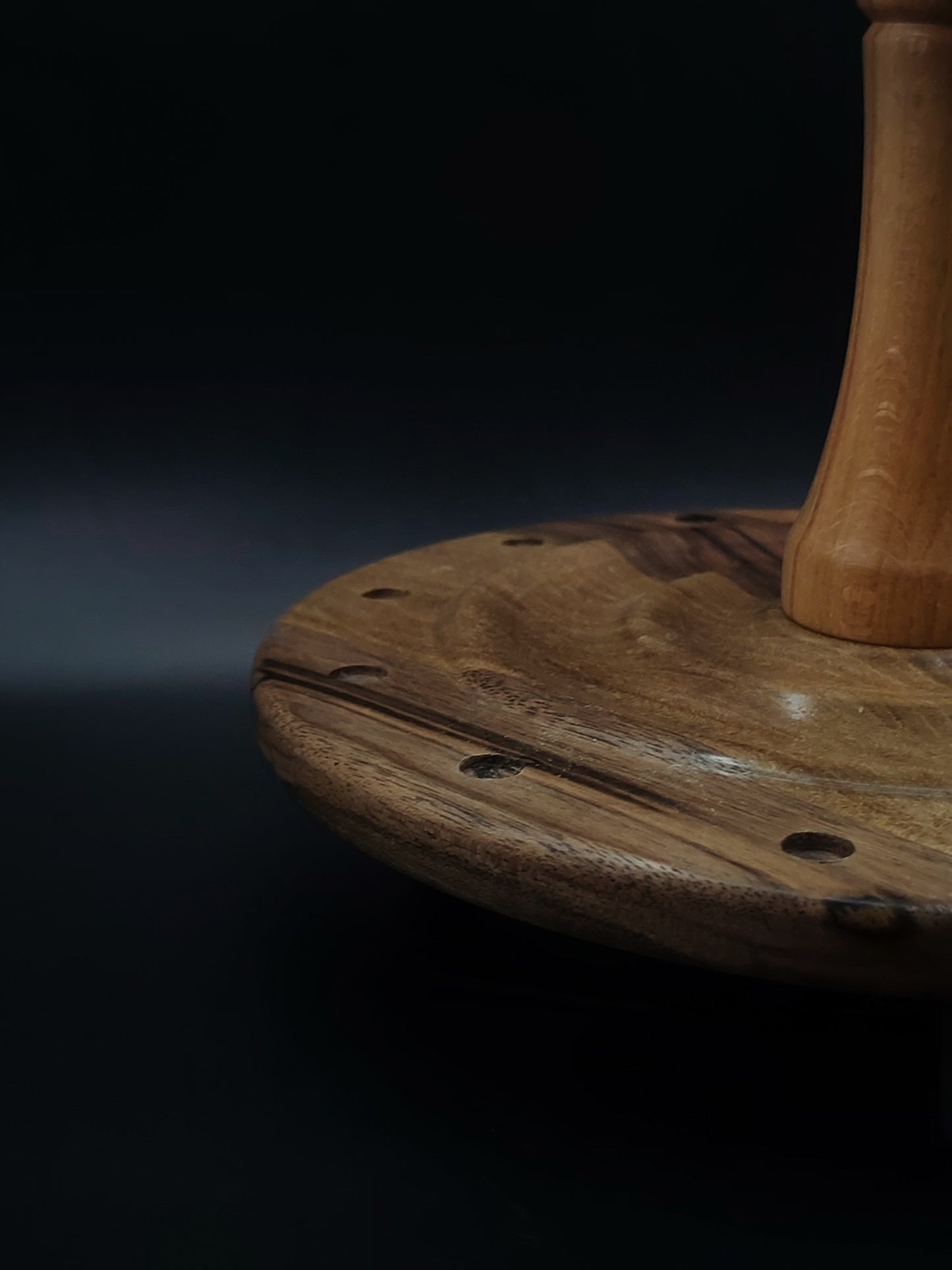 Spindle Stand for 12 Support & Drop Spindles – Walnut & Pear Organizer