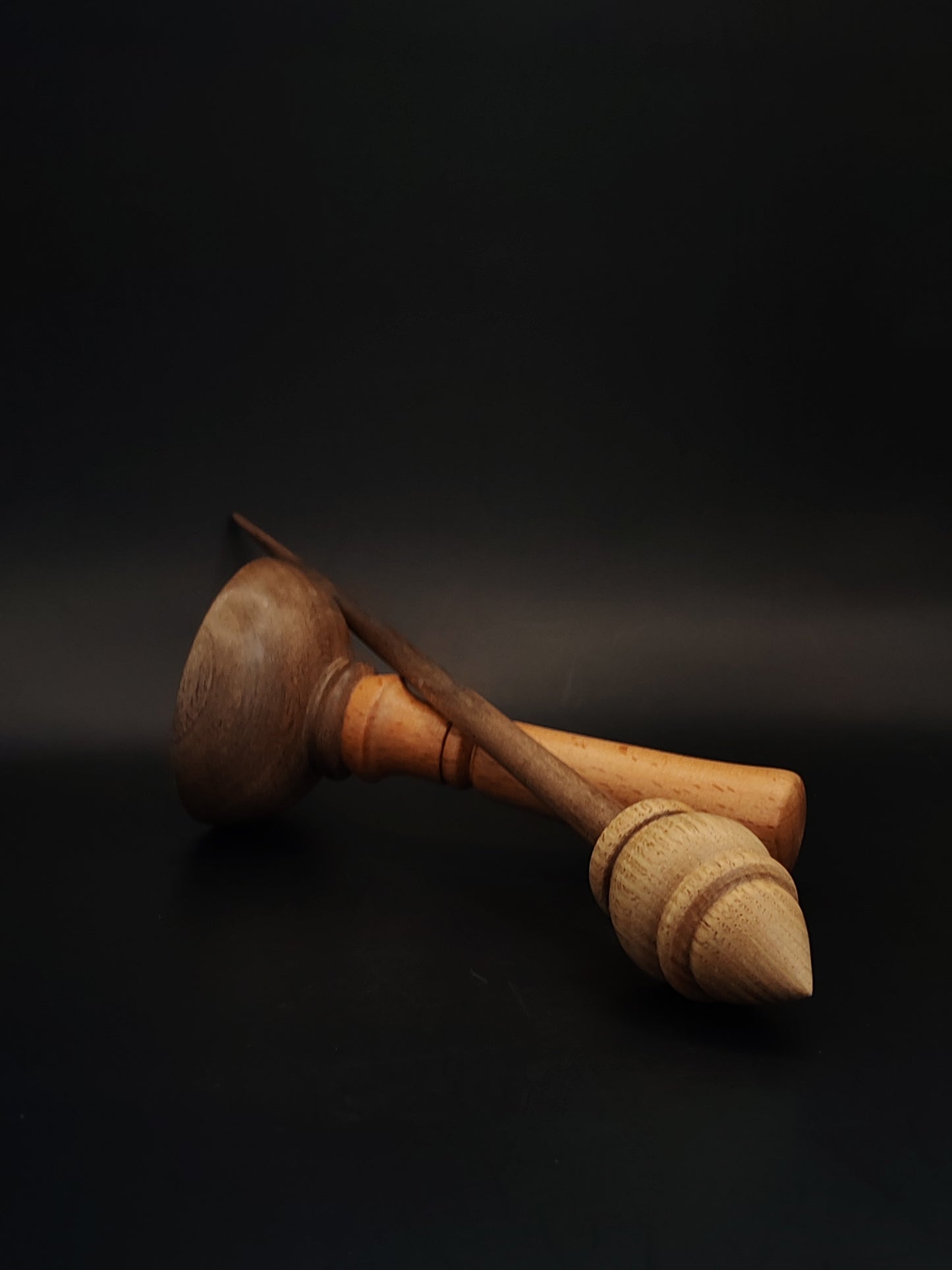 Support Spindle – Walnut & Chestnut, 24.5 cm / 9.6″, 17 g + Lap Bowl