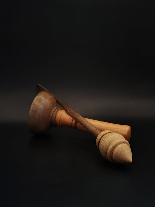 Support Spindle – Walnut & Chestnut, 24.5 cm / 9.6″, 17 g + Lap Bowl