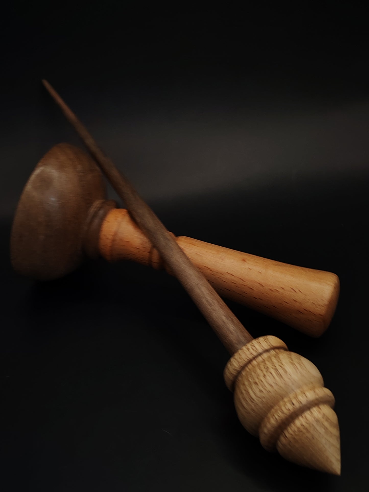 Support Spindle – Walnut & Chestnut, 24.5 cm / 9.6″, 17 g + Lap Bowl