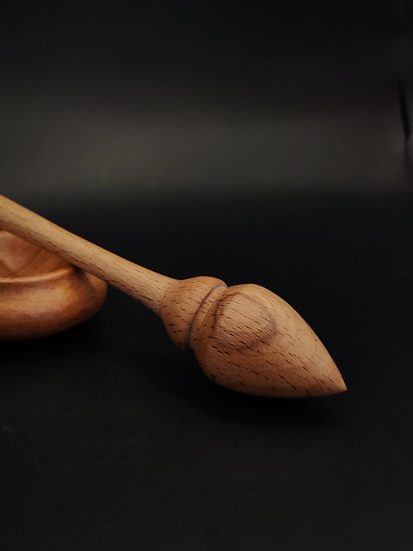Support Spindle – Beech Wood, 24.5 cm / 9.6″, 17 g + Beech Bowl