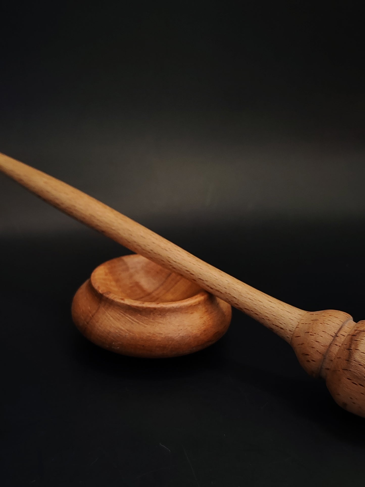 Support Spindle – Beech Wood, 24.5 cm / 9.6″, 17 g + Beech Bowl