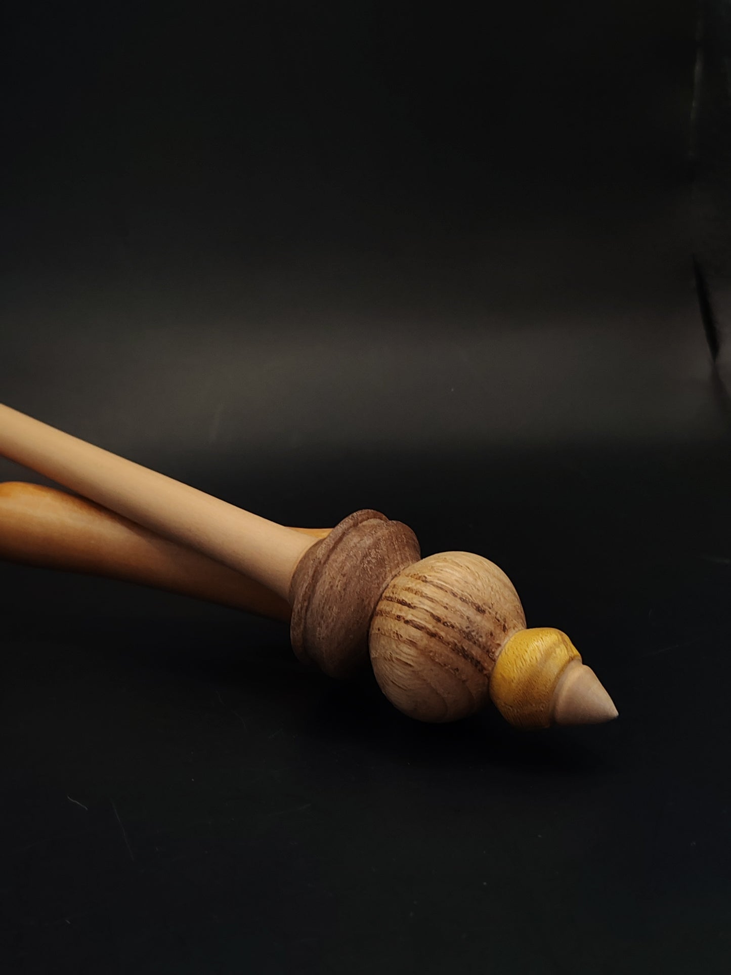 Support Spindle – Apple & Multiwood Whorl, 26 cm / 10.2″, 24 g + Lap Bowl