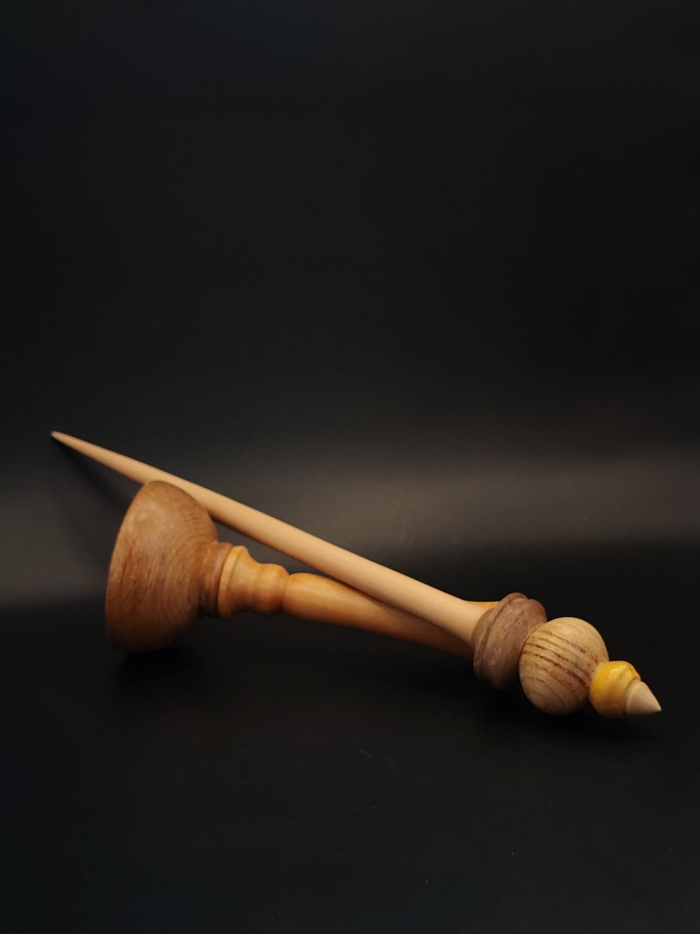 Support Spindle – Apple & Multiwood Whorl, 26 cm / 10.2″, 24 g + Lap Bowl