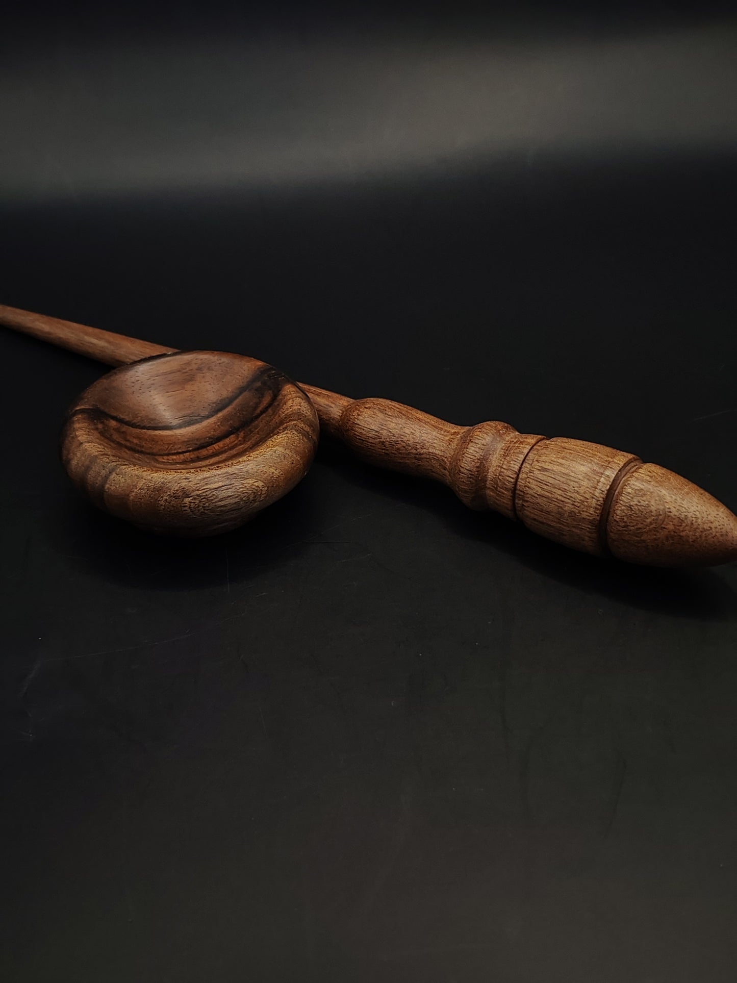 Support Spindle – Walnut Wood, 23 cm / 9″, 16 g + Walnut Bowl