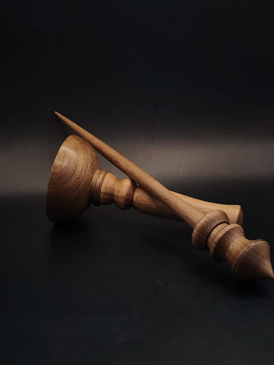 Support Spindle – Walnut Wood, 24.5 cm / 9.6″, 21 g + Walnut Lap Bowl