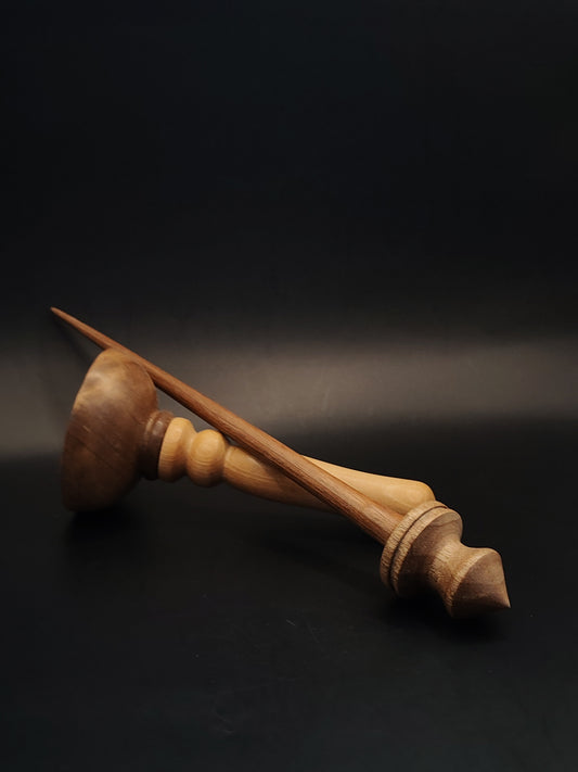 Support Spindle – Walnut Wood, 24.5 cm / 9.6″, 18 g + Pear Walnut Lap Bowl