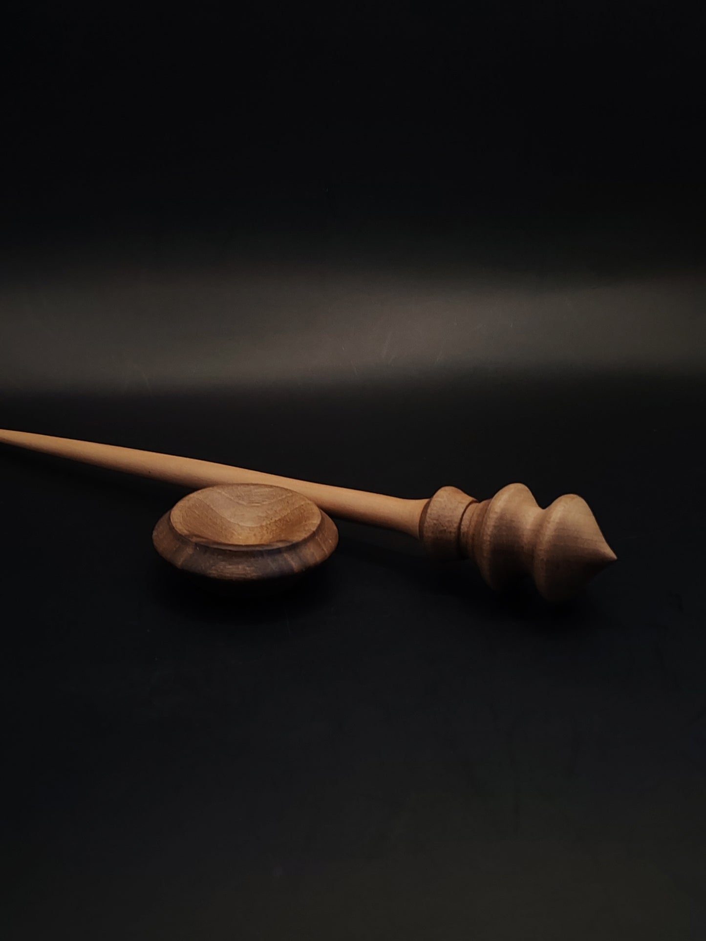 Support Spindle – Grey & Dark Walnut, 25 cm / 9.8″, 18 g + Walnut Bowl