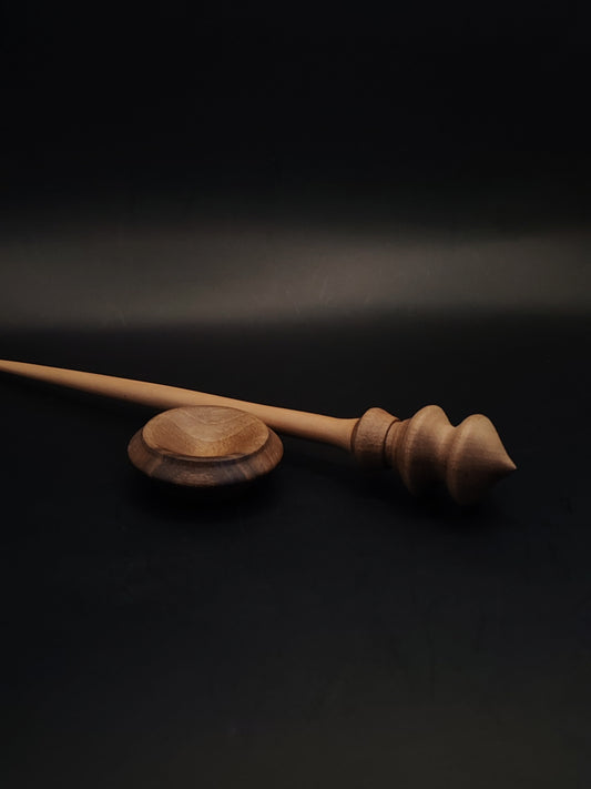 Support Spindle – Grey & Dark Walnut, 25 cm / 9.8″, 18 g + Walnut Bowl