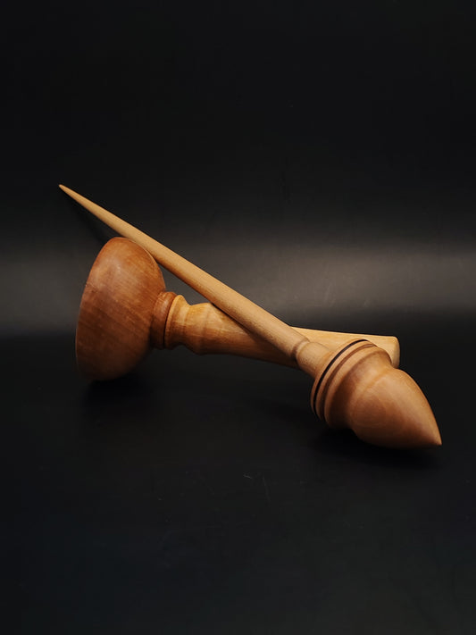 Support Spindle – Double Pear Wood, 25 cm / 9.8″, 30 g + Pear Lap Bowl