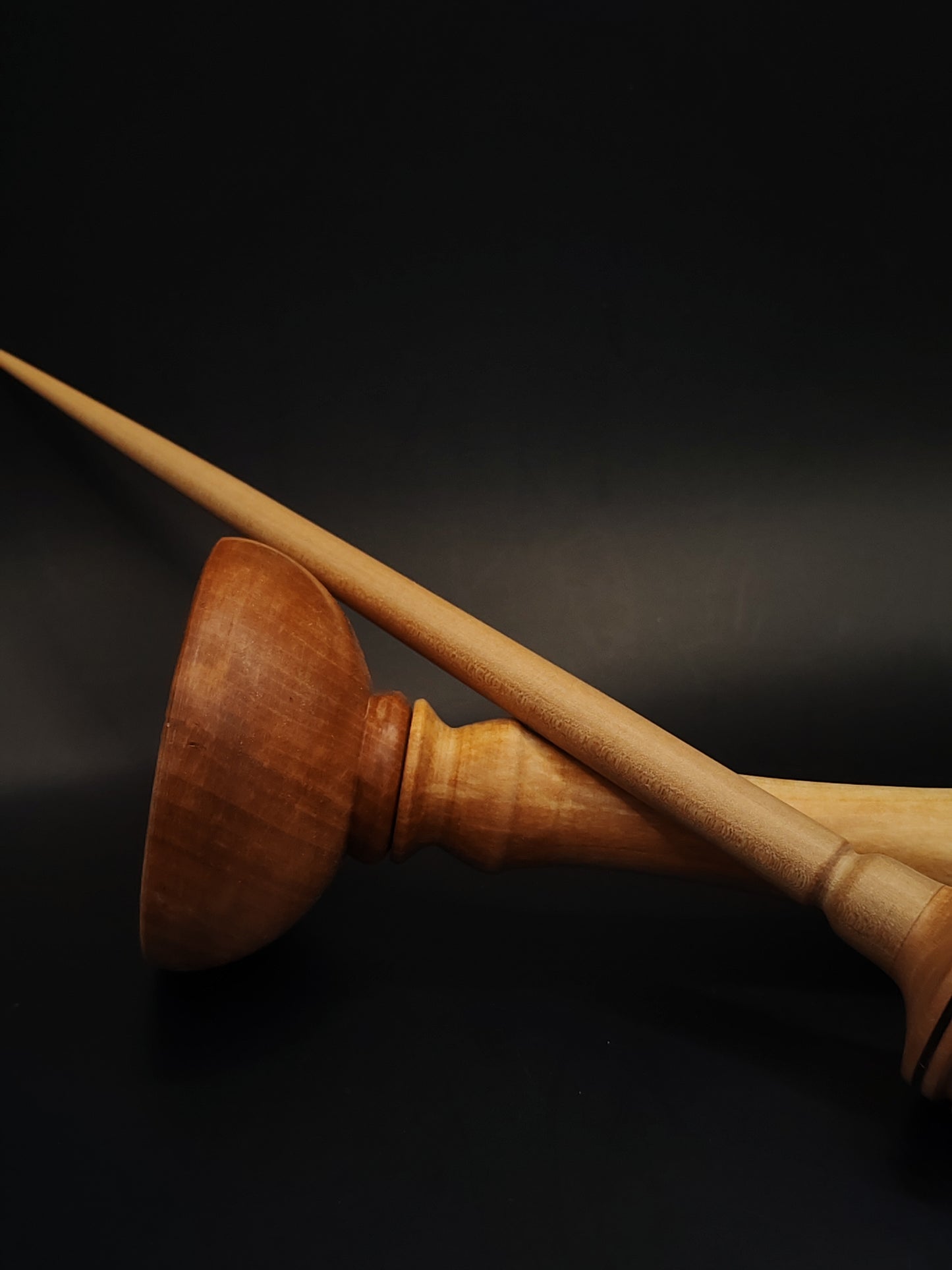 Support Spindle – Double Pear Wood, 25 cm / 9.8″, 30 g + Pear Lap Bowl