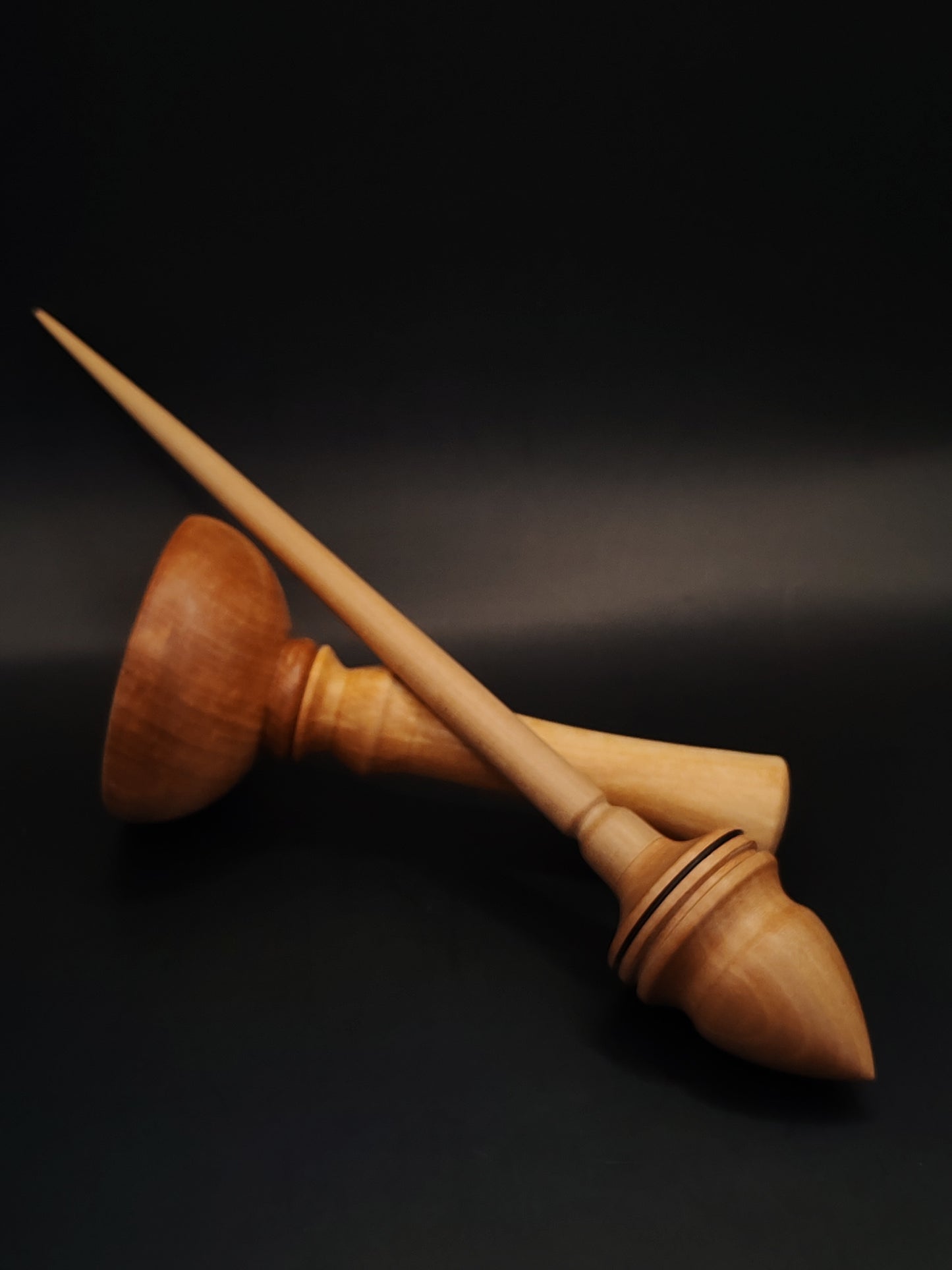 Support Spindle – Double Pear Wood, 25 cm / 9.8″, 30 g + Pear Lap Bowl