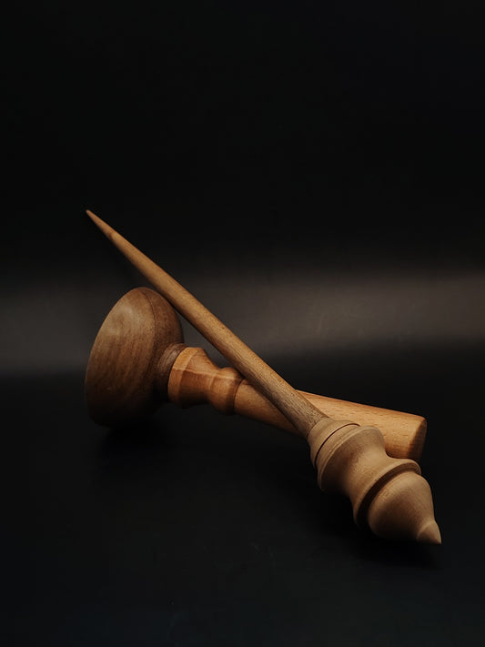 Support Spindle – Walnut & Grey Walnut, 24.5 cm / 9.6″, 23 g + Lap Bowl