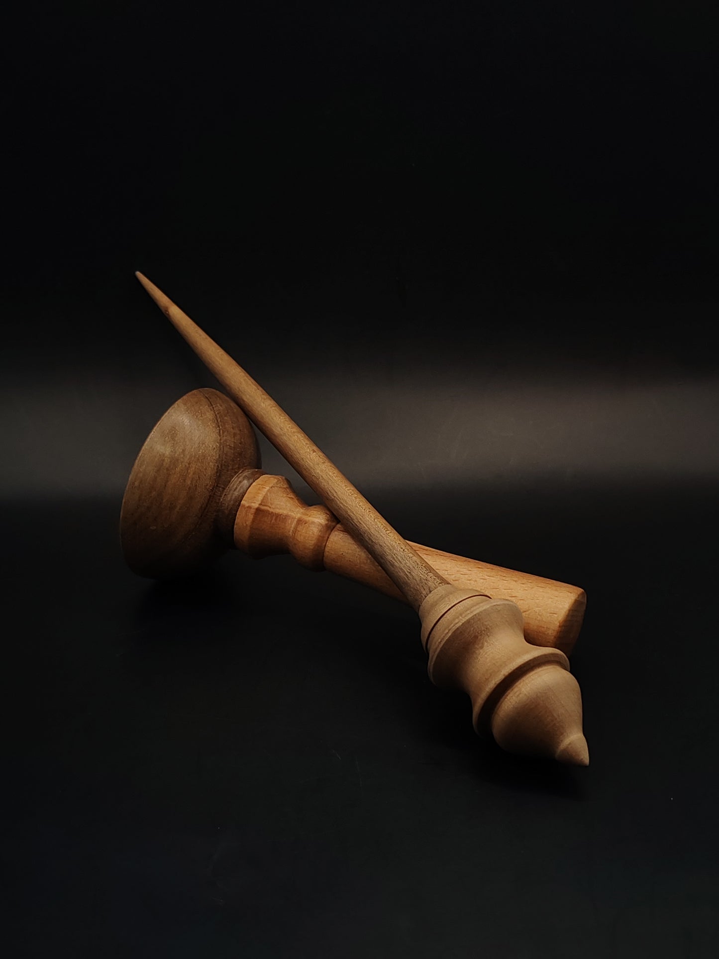 Support Spindle – Walnut & Grey Walnut, 24.5 cm / 9.6″, 23 g + Lap Bowl