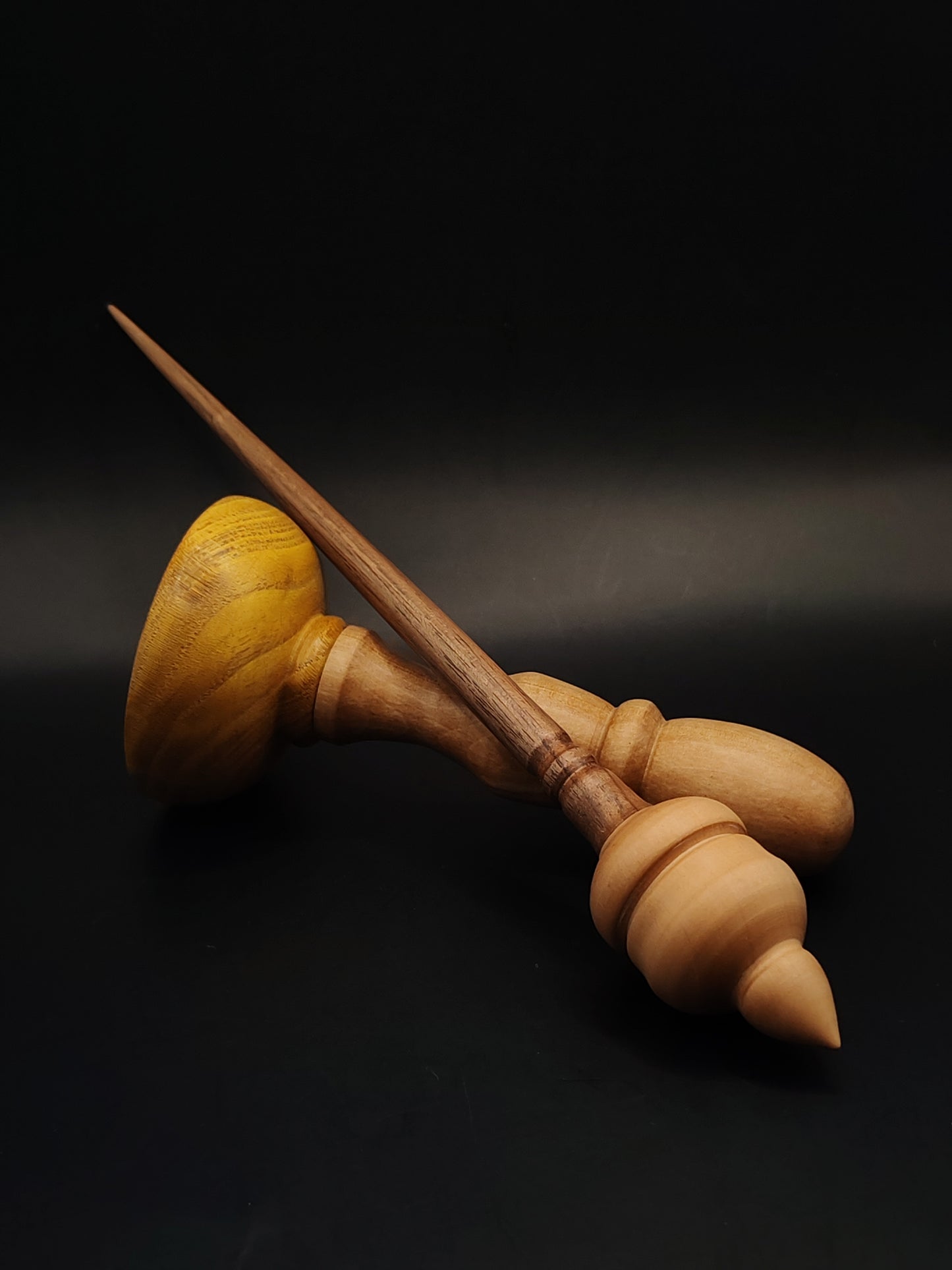 Support Spindle – Walnut Shaft & Ash Whorl, 25.5 cm / 10″, 23 g + Lap Bowl