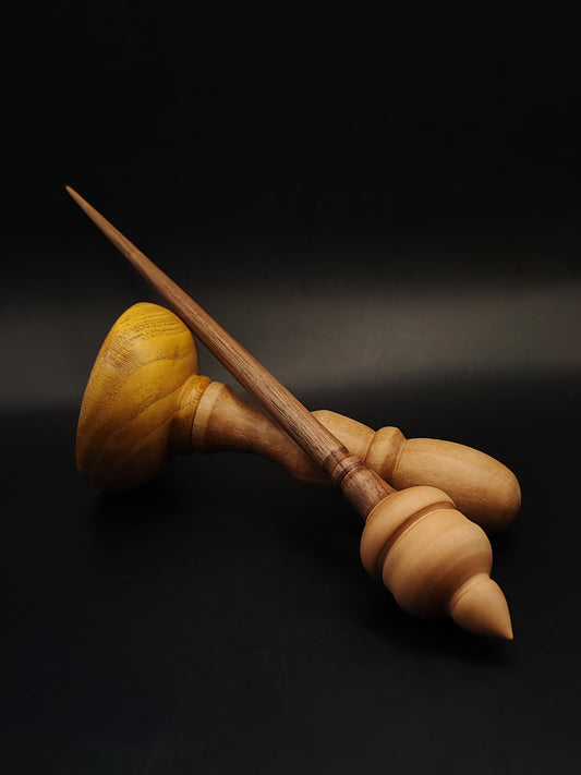 Support Spindle – Walnut Shaft & Ash Whorl, 25.5 cm / 10″, 23 g + Lap Bowl