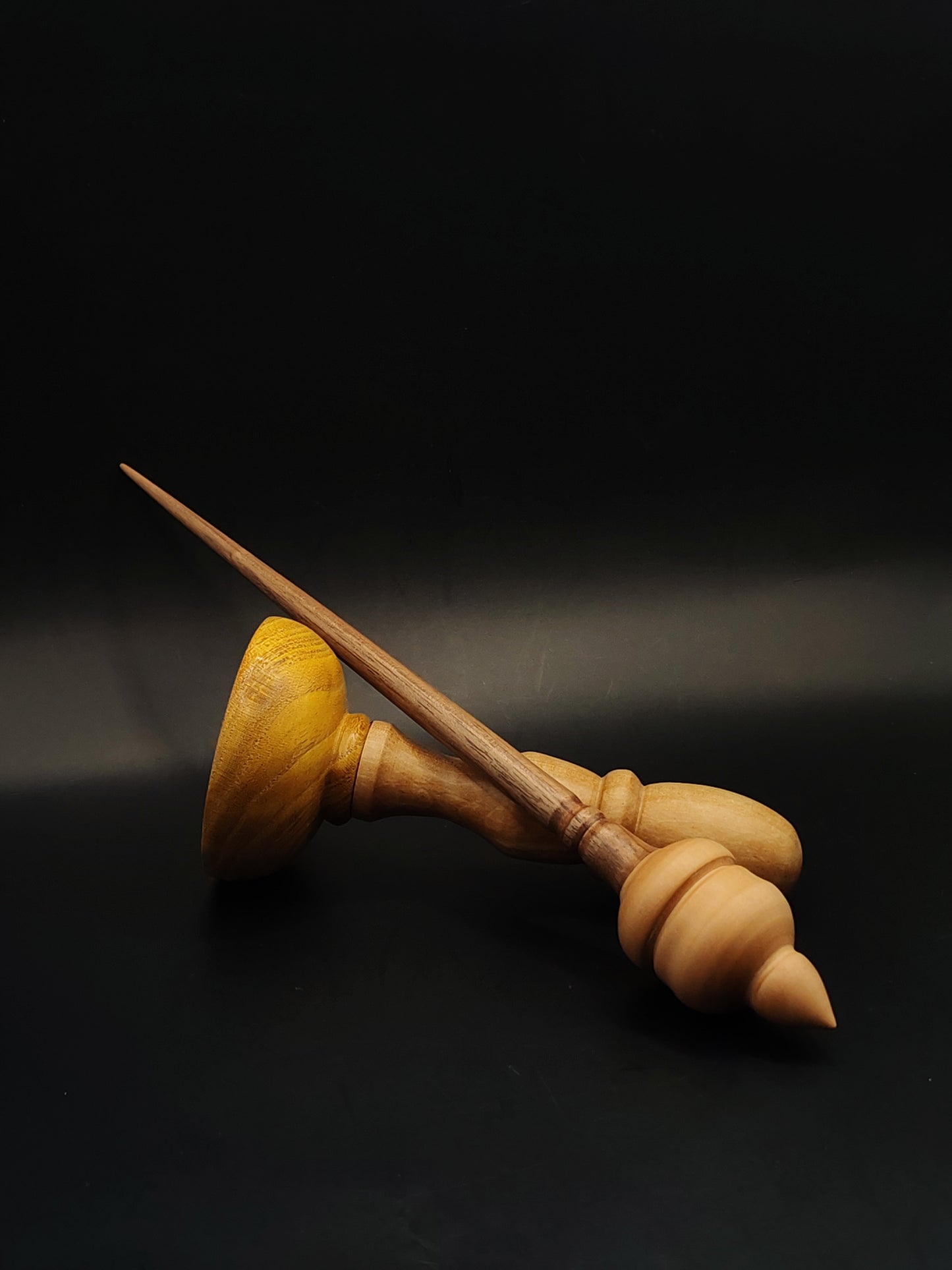 Support Spindle – Walnut Shaft & Ash Whorl, 25.5 cm / 10″, 23 g + Lap Bowl