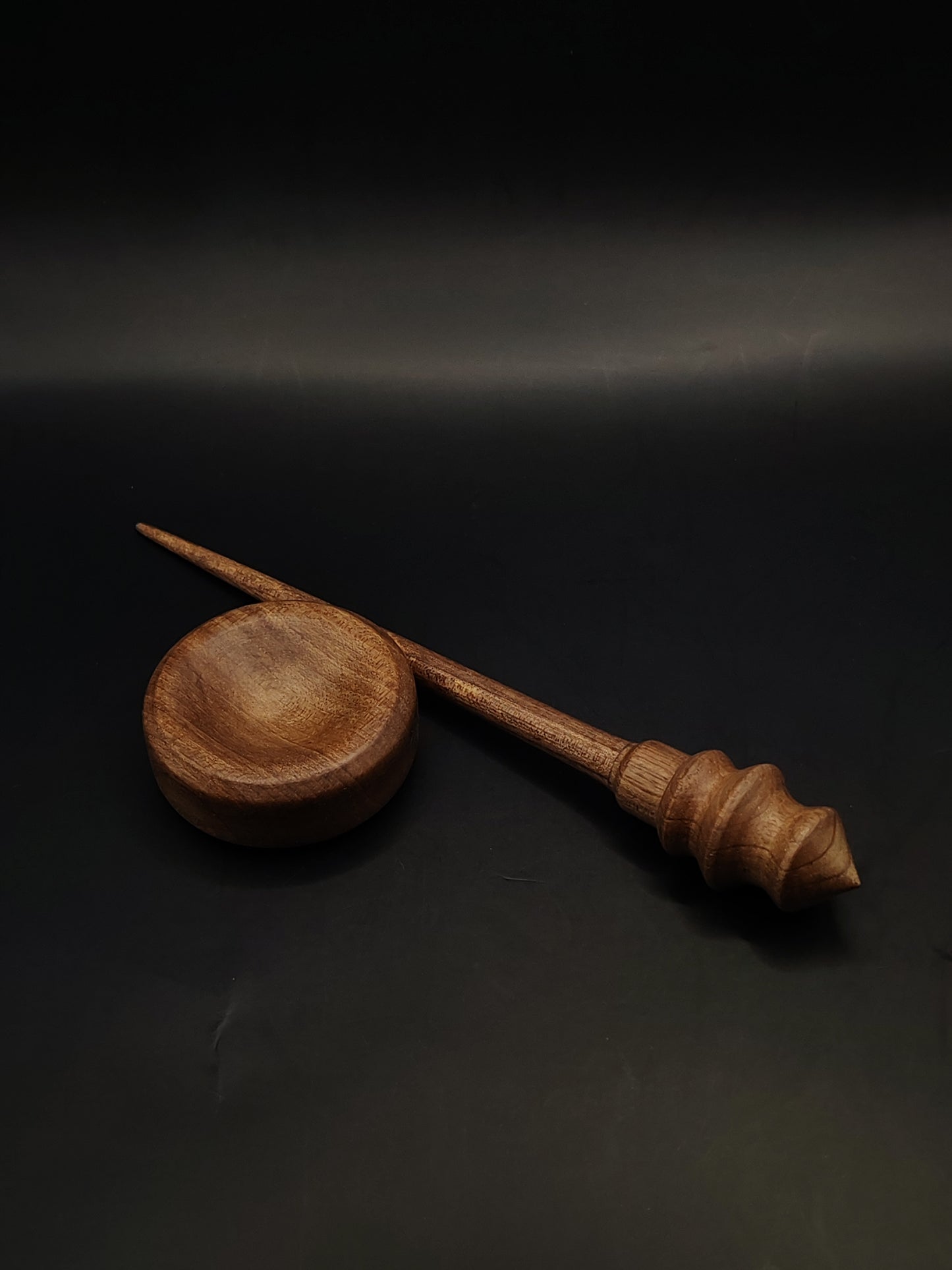 Support Spindle – Walnut Wood, 19.5 cm / 7.7″, 11 g + Walnut Bowl