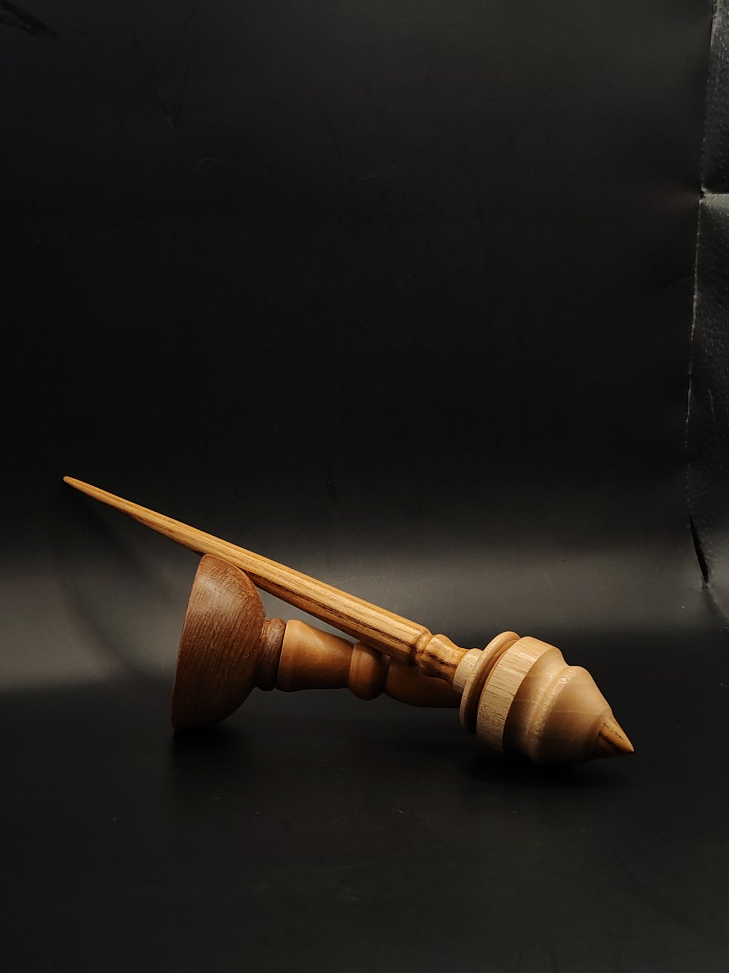 Support Spindle – Chestnut Shaft & Walnut Whorl, 25 cm / 9.8″, 32 g + Lap Bowl
