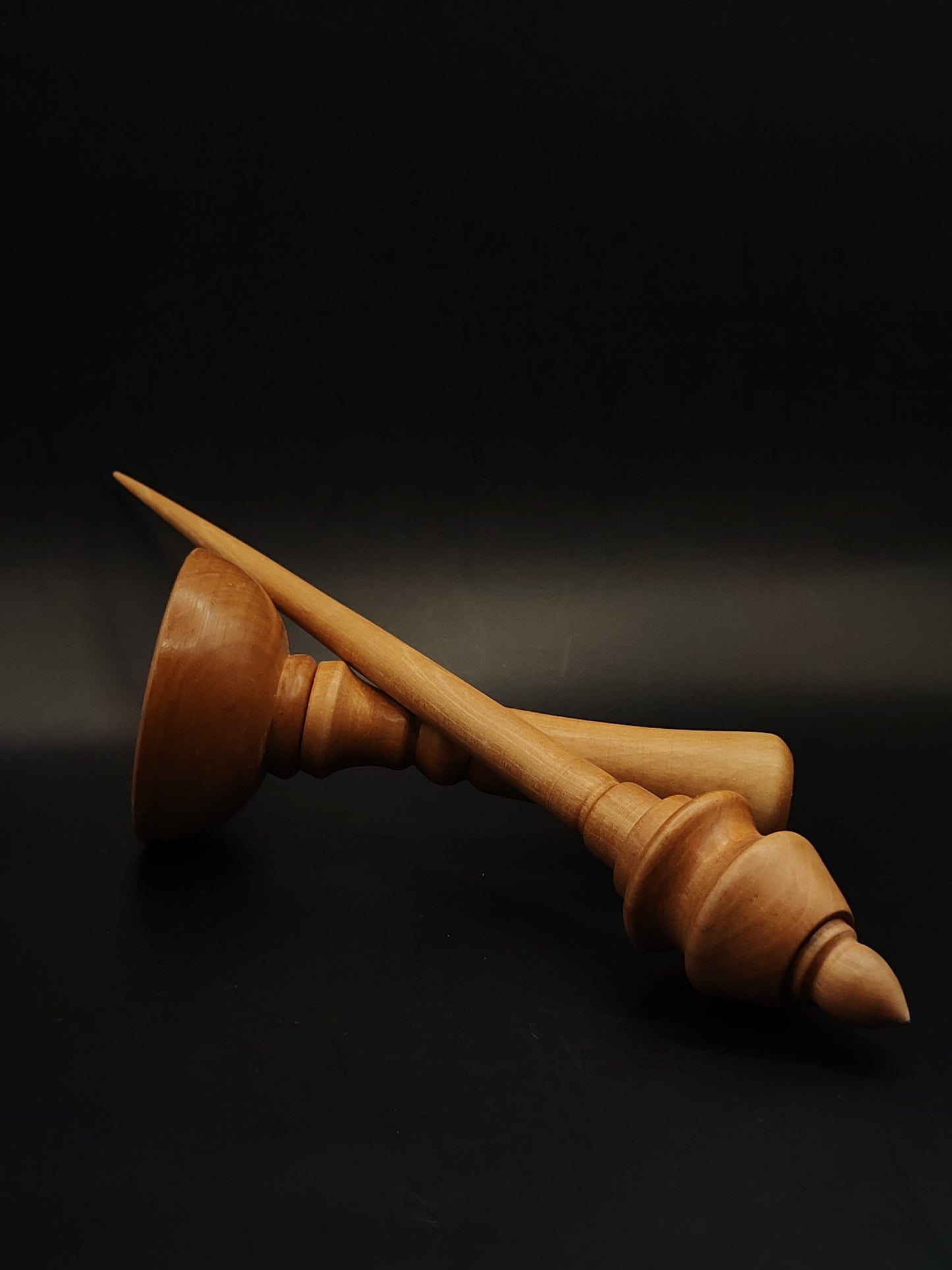 Support Spindle – Pear Wood, 24.5 cm / 9.6″, 28 g + Pear Lap Bowl