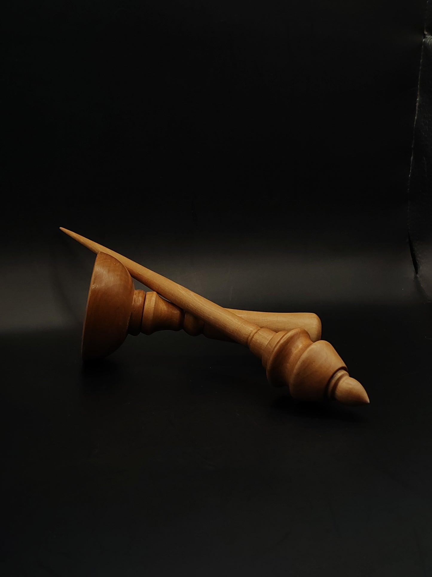 Support Spindle – Pear Wood, 24.5 cm / 9.6″, 28 g + Pear Lap Bowl