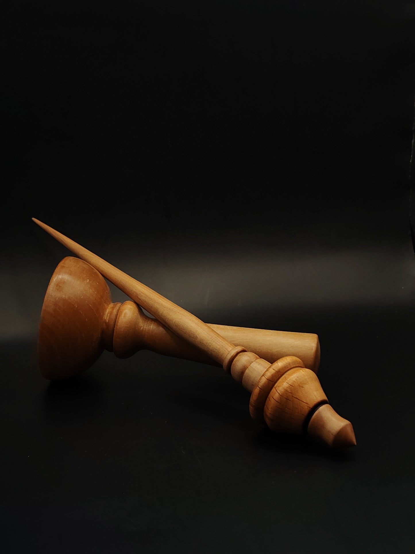 Support Spindle – Pear Shaft & Beech Whorl, 24 cm / 9.4″, 22 g + Lap Bowl