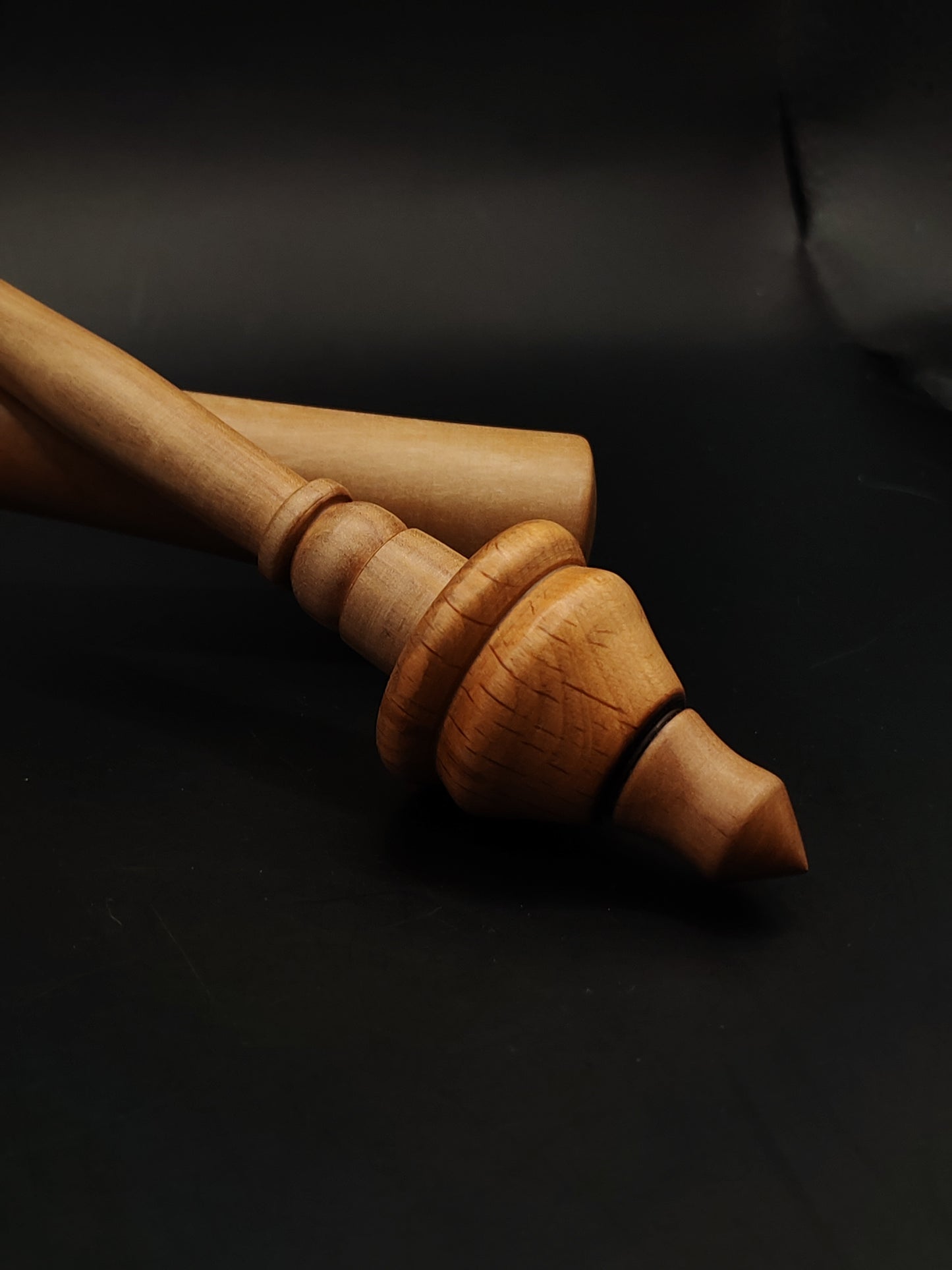 Support Spindle – Pear Shaft & Beech Whorl, 24 cm / 9.4″, 22 g + Lap Bowl