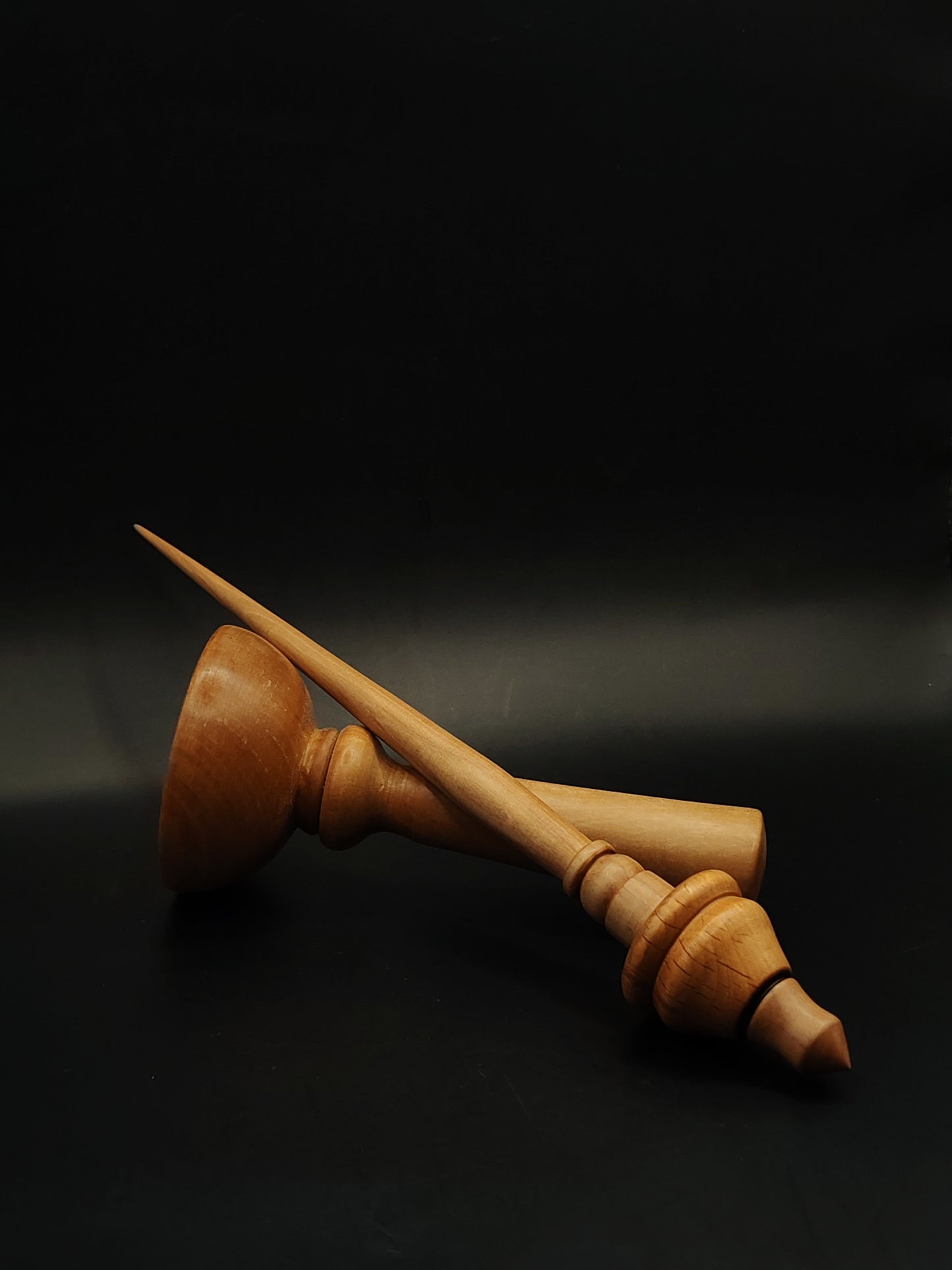 Support Spindle – Pear Shaft & Beech Whorl, 24 cm / 9.4″, 22 g + Lap Bowl