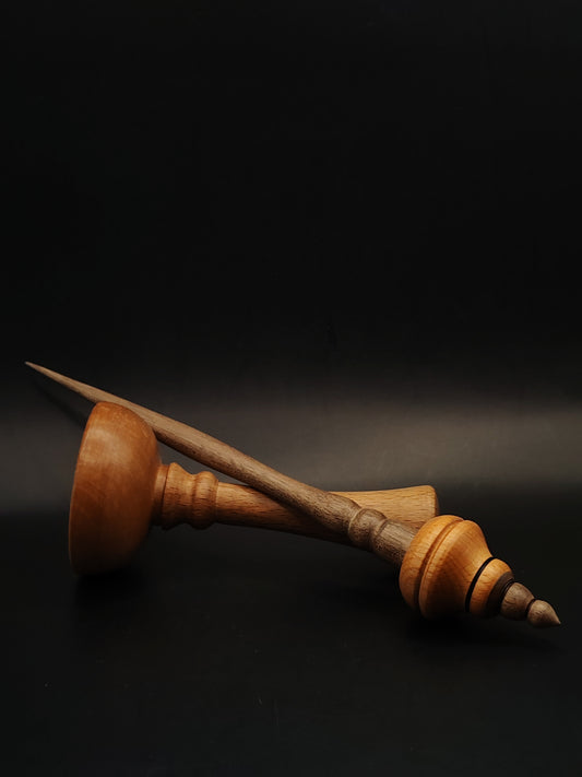 Support Spindle – Walnut Shaft & Beech Whorl, 25 cm / 9.8″, 21 g + Lap Bowl