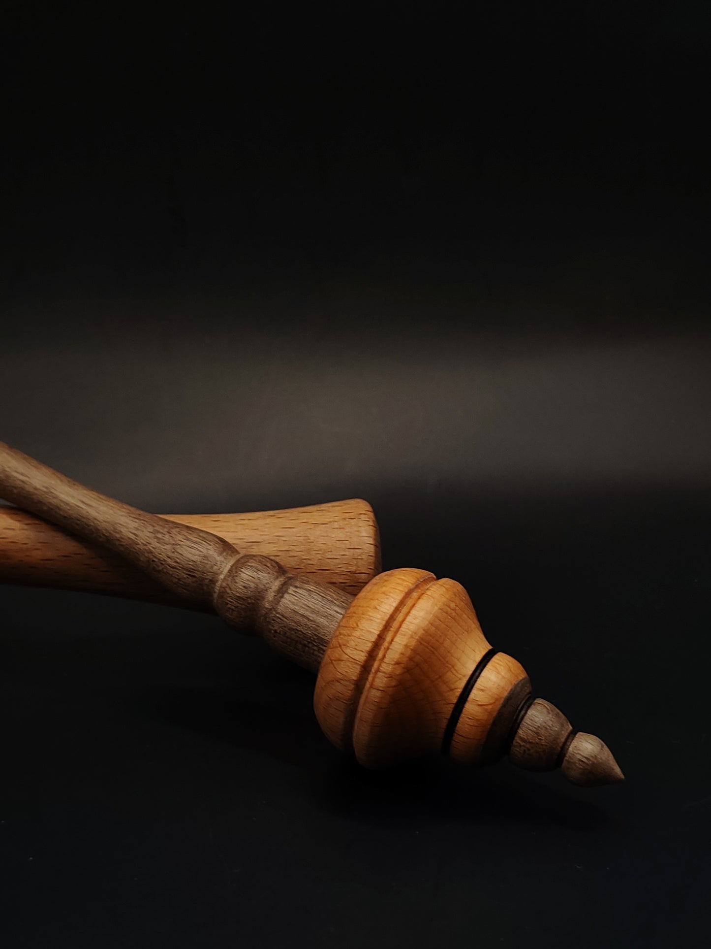 Support Spindle – Walnut Shaft & Beech Whorl, 25 cm / 9.8″, 21 g + Lap Bowl