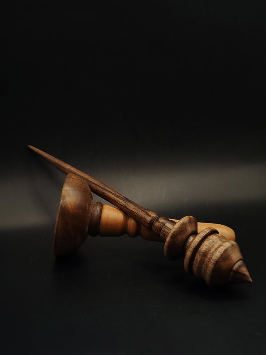 Support Spindle – Walnut Wood, 23 cm / 9″, 34 g + Walnut Pear Bowl