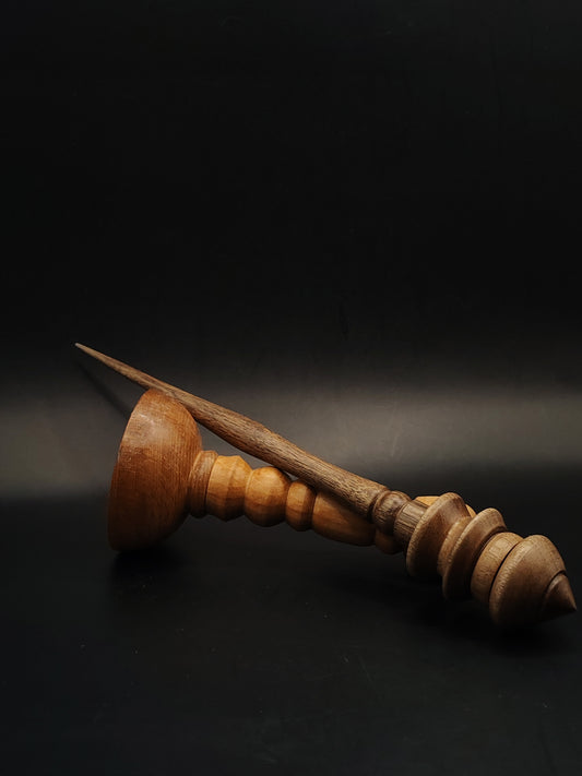 Support Spindle – Walnut Wood, 24.5 cm / 9.6″, 28 g + Pear Beech Lap Bowl