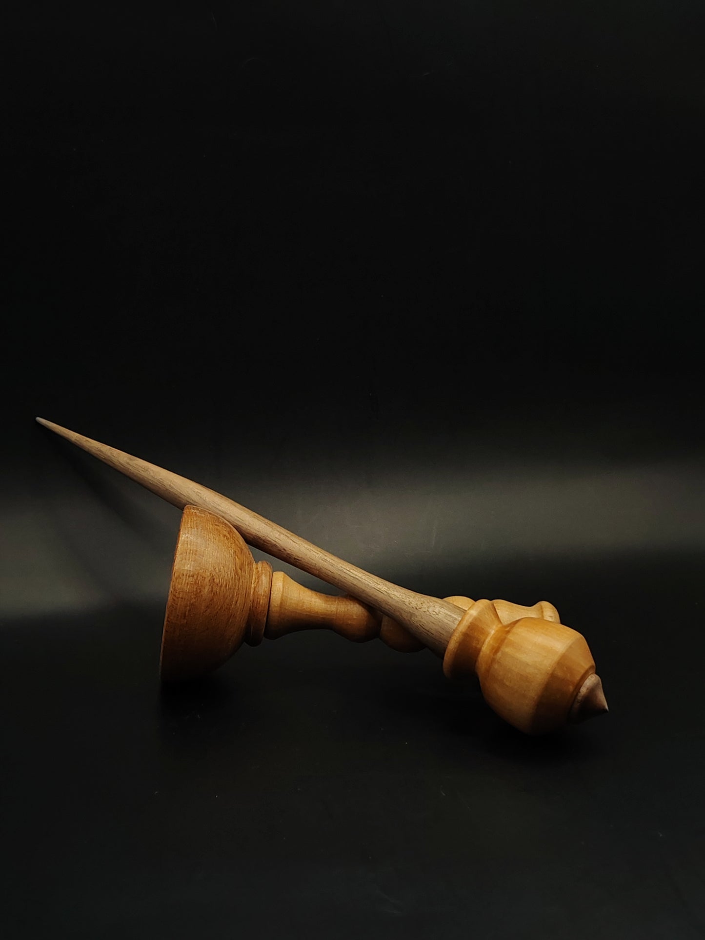 Support Spindle – Walnut Shaft & Pear Whorl, 24 cm / 9.4″, 31 g + Lap Bowl