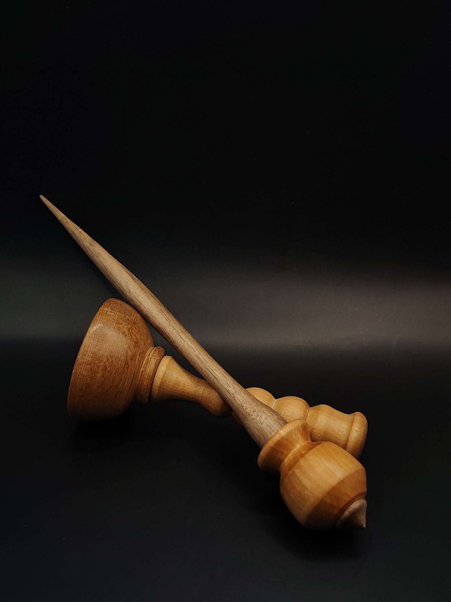 Support Spindle – Walnut Shaft & Pear Whorl, 24 cm / 9.4″, 31 g + Lap Bowl