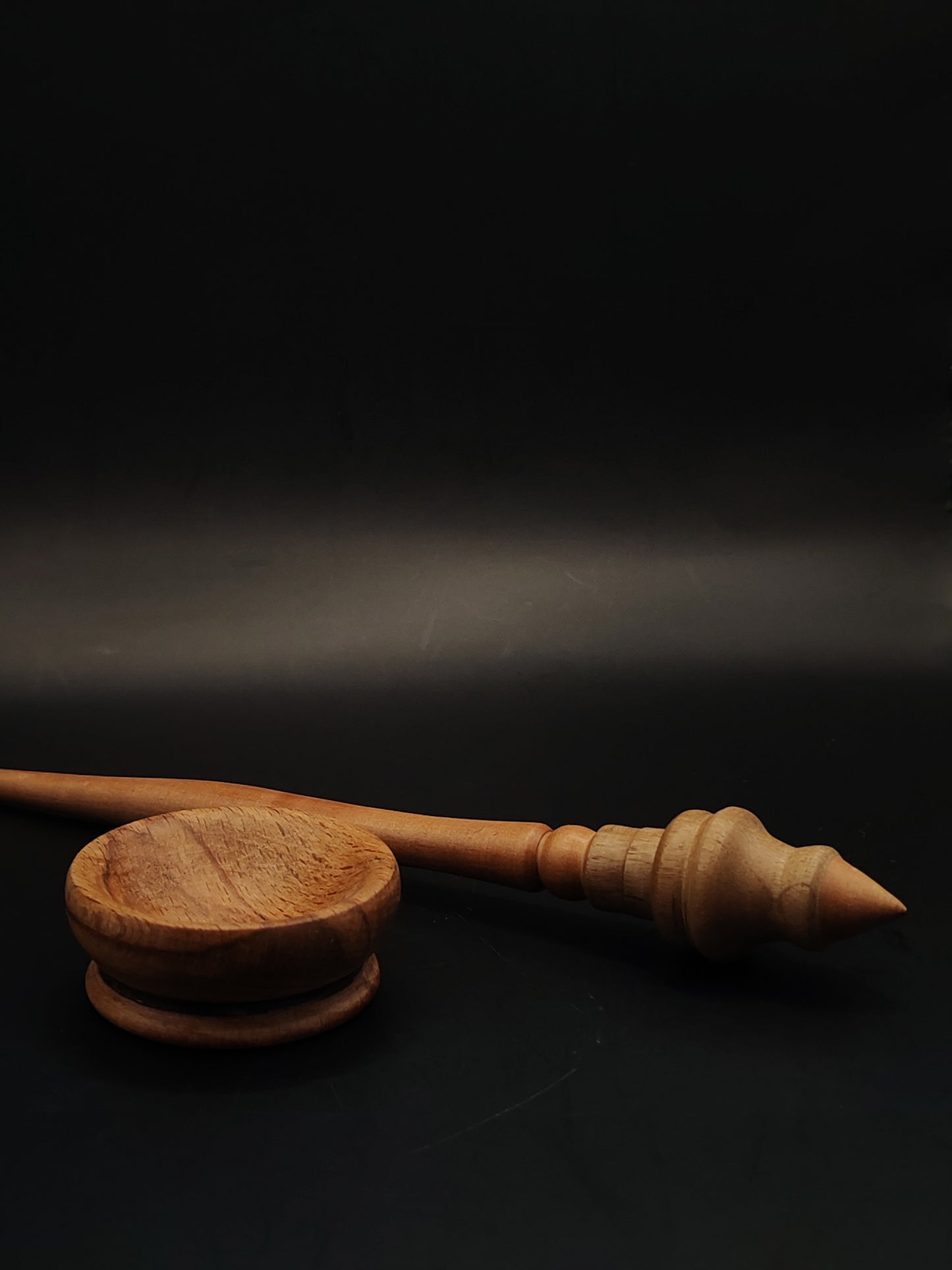 Support Spindle for Yarn Spinning – Pear & Walnut, 25 cm (9.8″), 18 g, Bowl Set