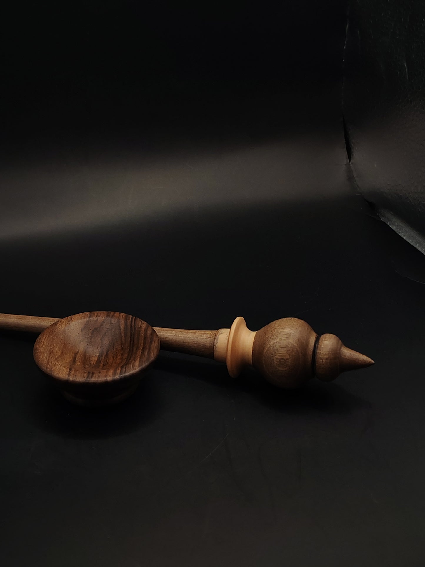 Support Spindle for Yarn Spinning – Walnut & Apple, 27 cm (10.6″), 23 g, Bowl Set