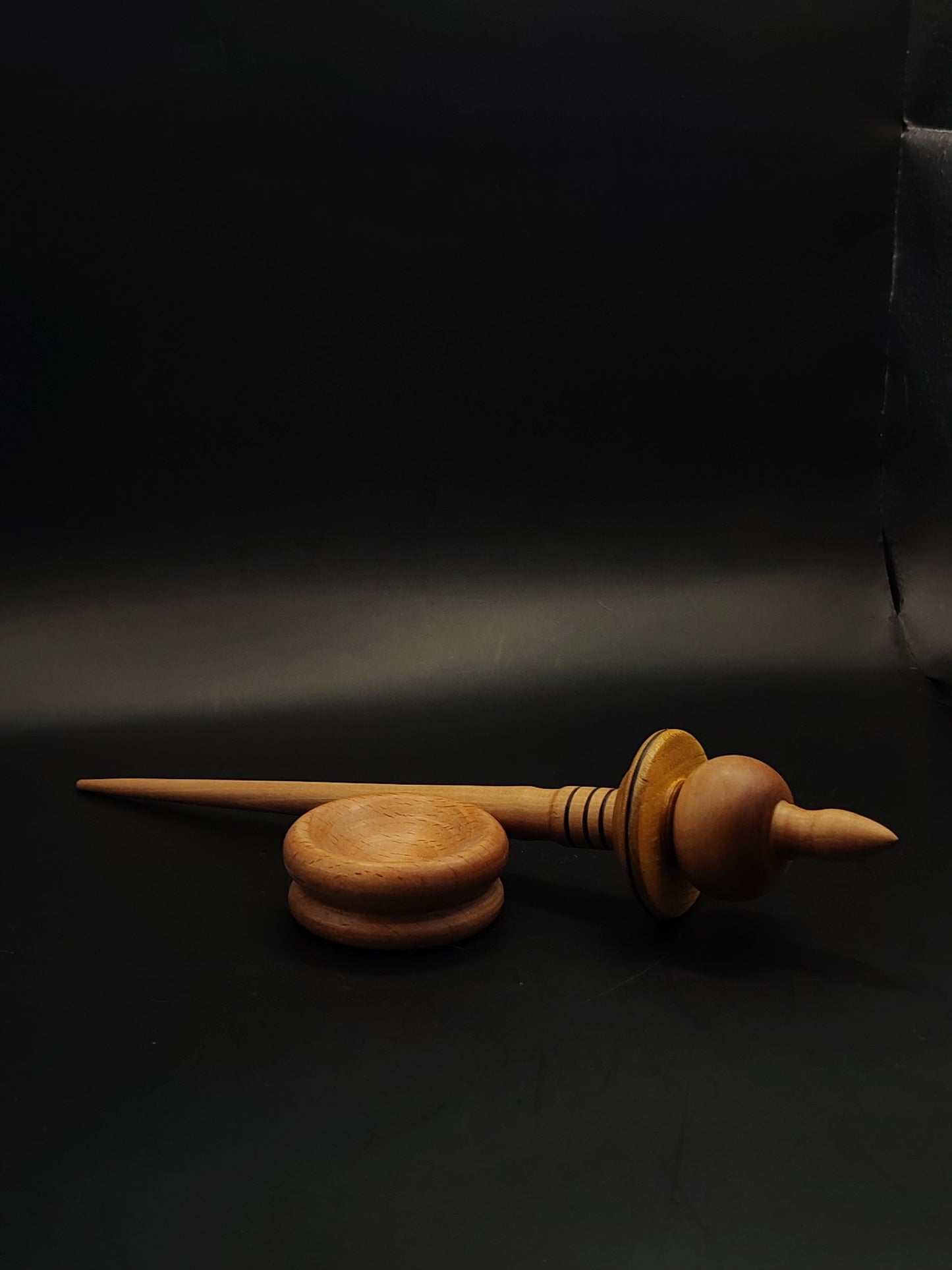 Support Spindle for Yarn Spinning – Pear, 26 cm (10.2″), 33 g, Bowl Set